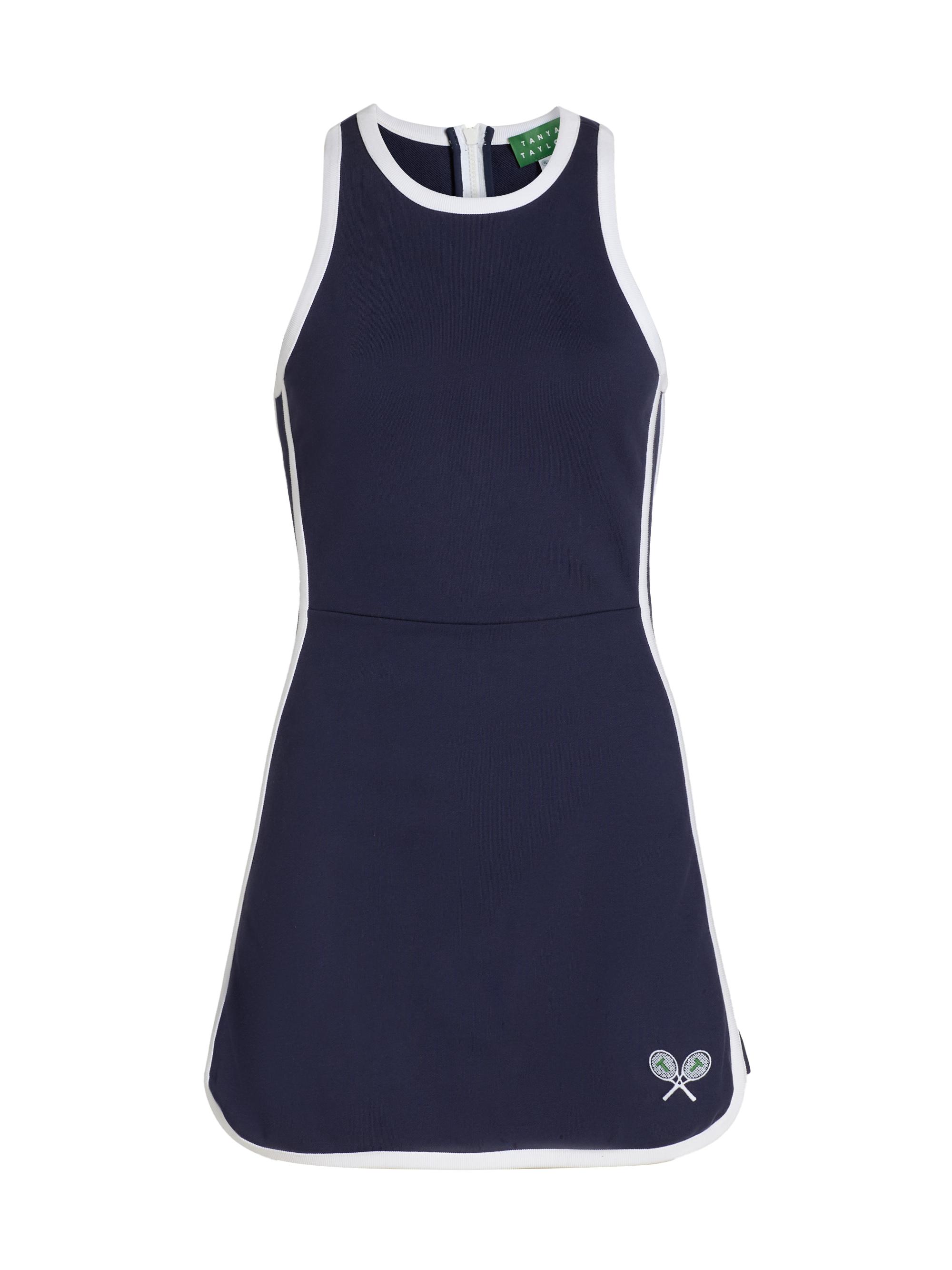 Tanya Taylor Women's Coco Piped Tennis Minidress - Maritime Blue