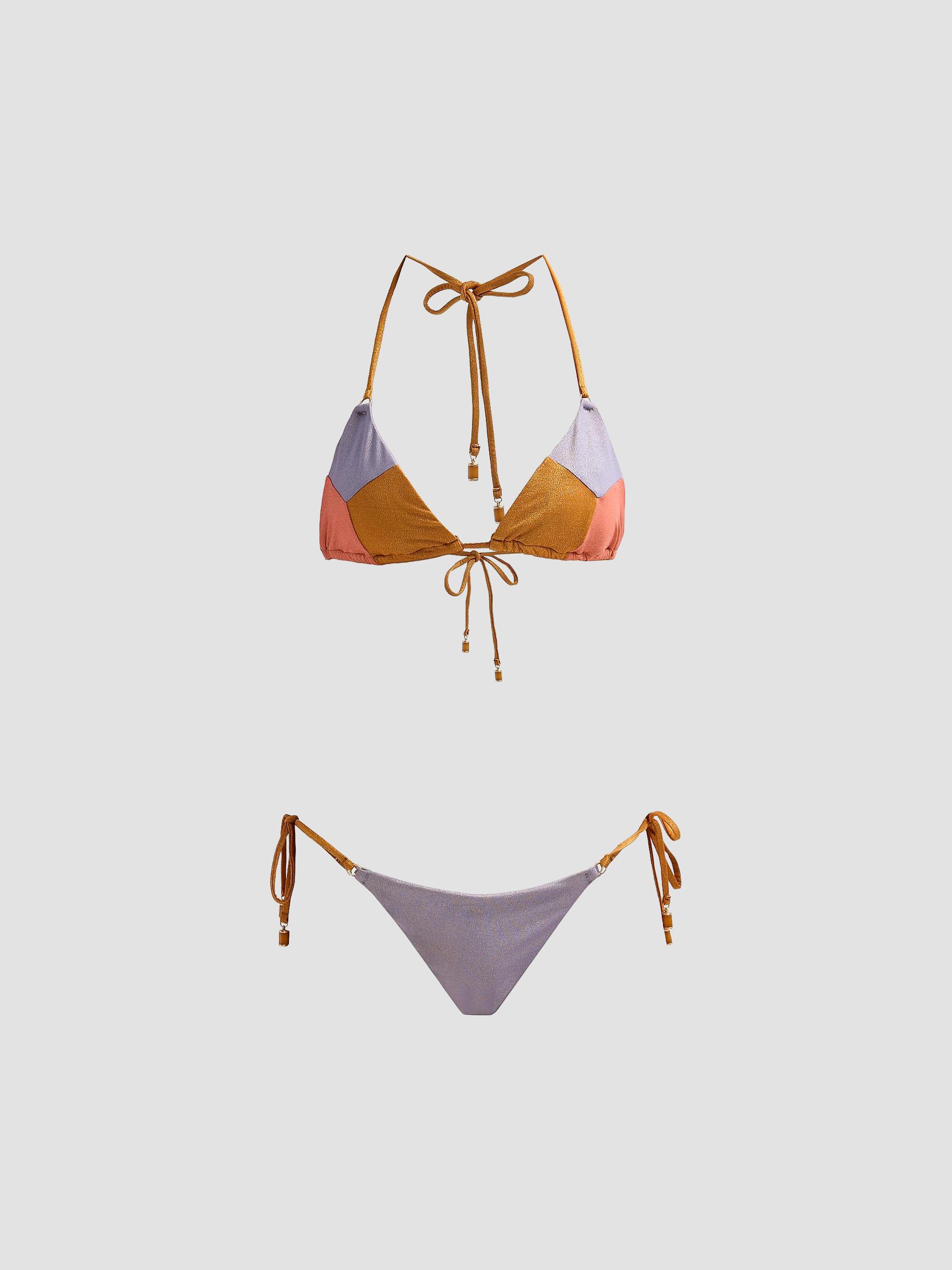 Zimmermann Indra Metallic Spliced Bikini | Saks Fifth Avenue