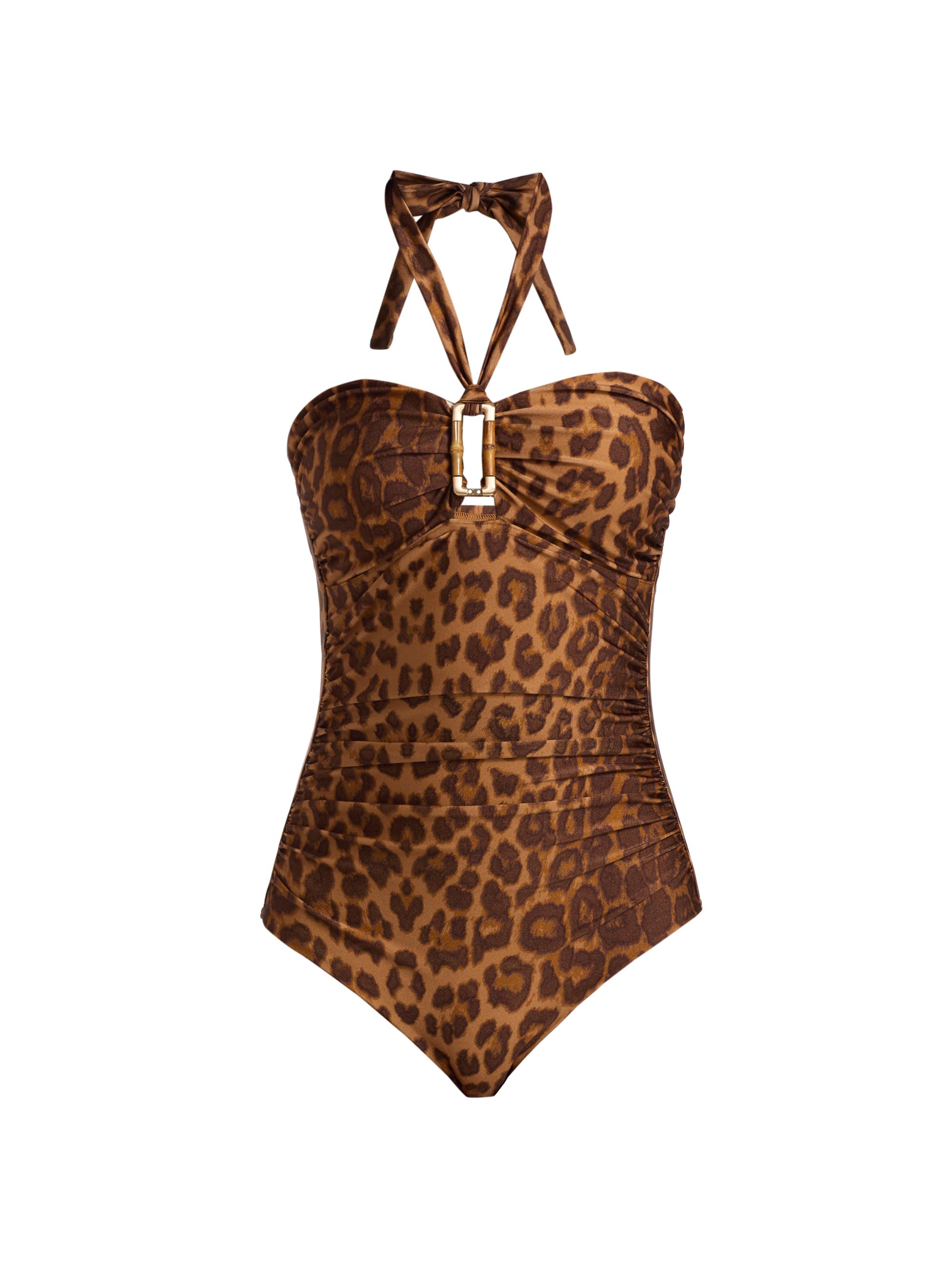 Zimmermann Women's Mahon Bamboo-Link One-Piece Swimsuit - Leopard