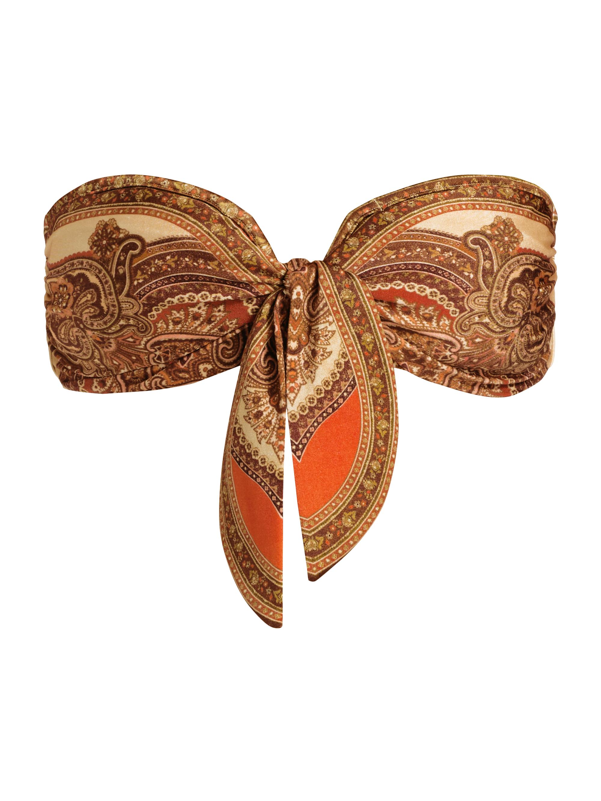 Zimmermann Women's Mahon Scarf Tie Bikini Top - Tangerine Paisley