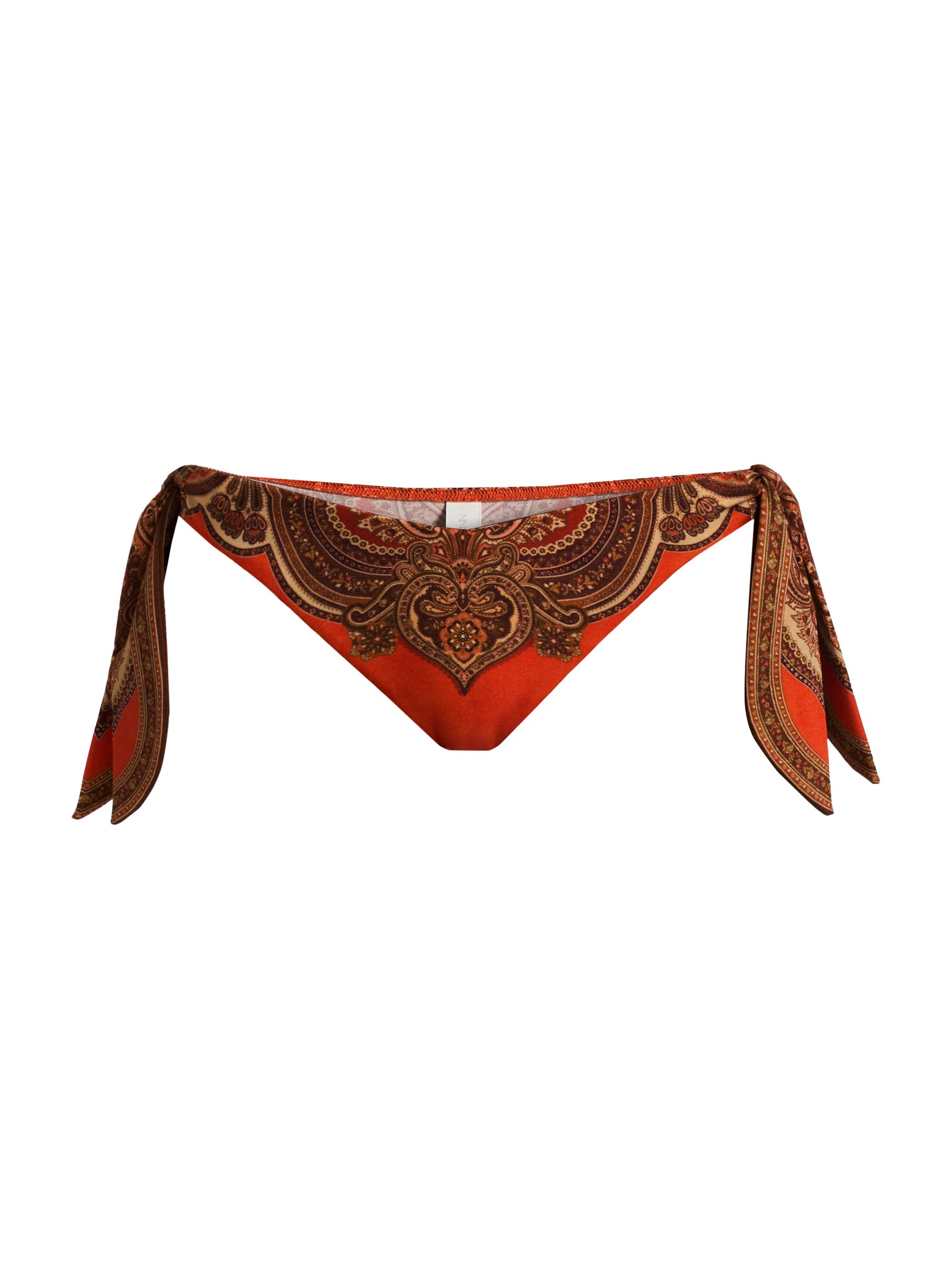 Zimmermann Women's Mahon Scarf Tie Bikini Bottom - Tangerine Paisley