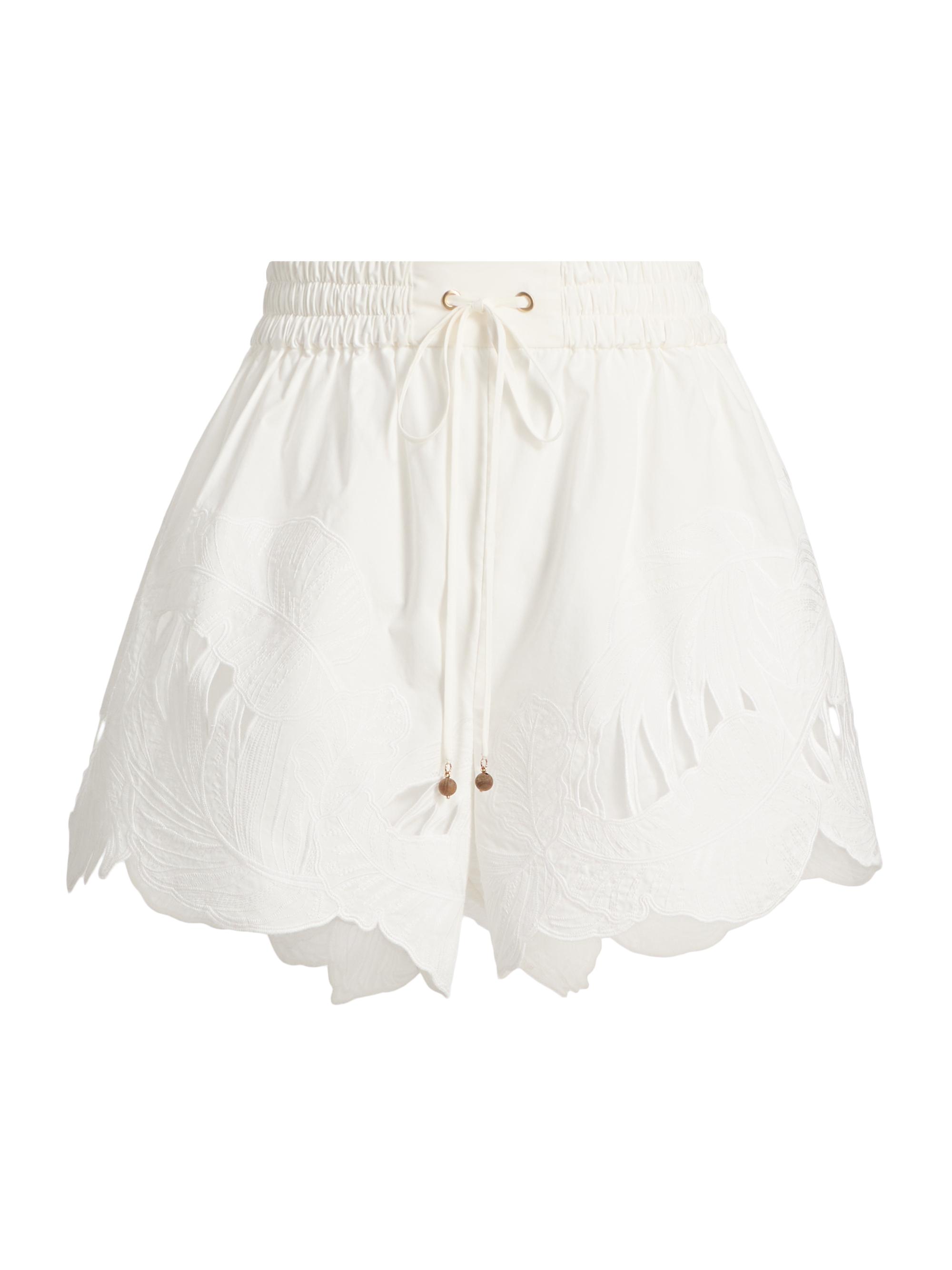 Zimmermann Women's Mahon Embroidered Shorts - - Women's Clothing