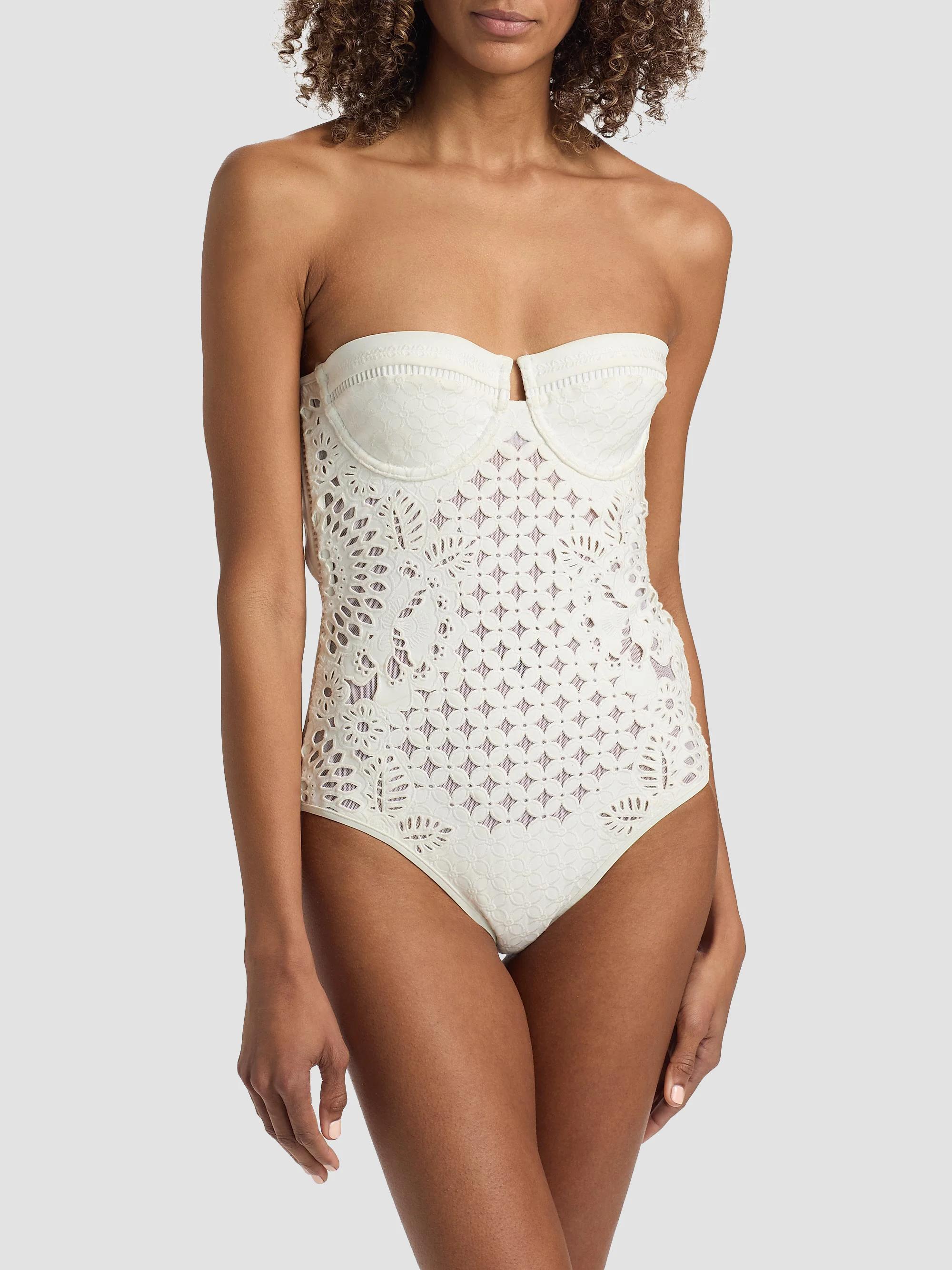 Zimmermann Indra Embroidered One-Piece Swimsuit | Saks Fifth Avenue