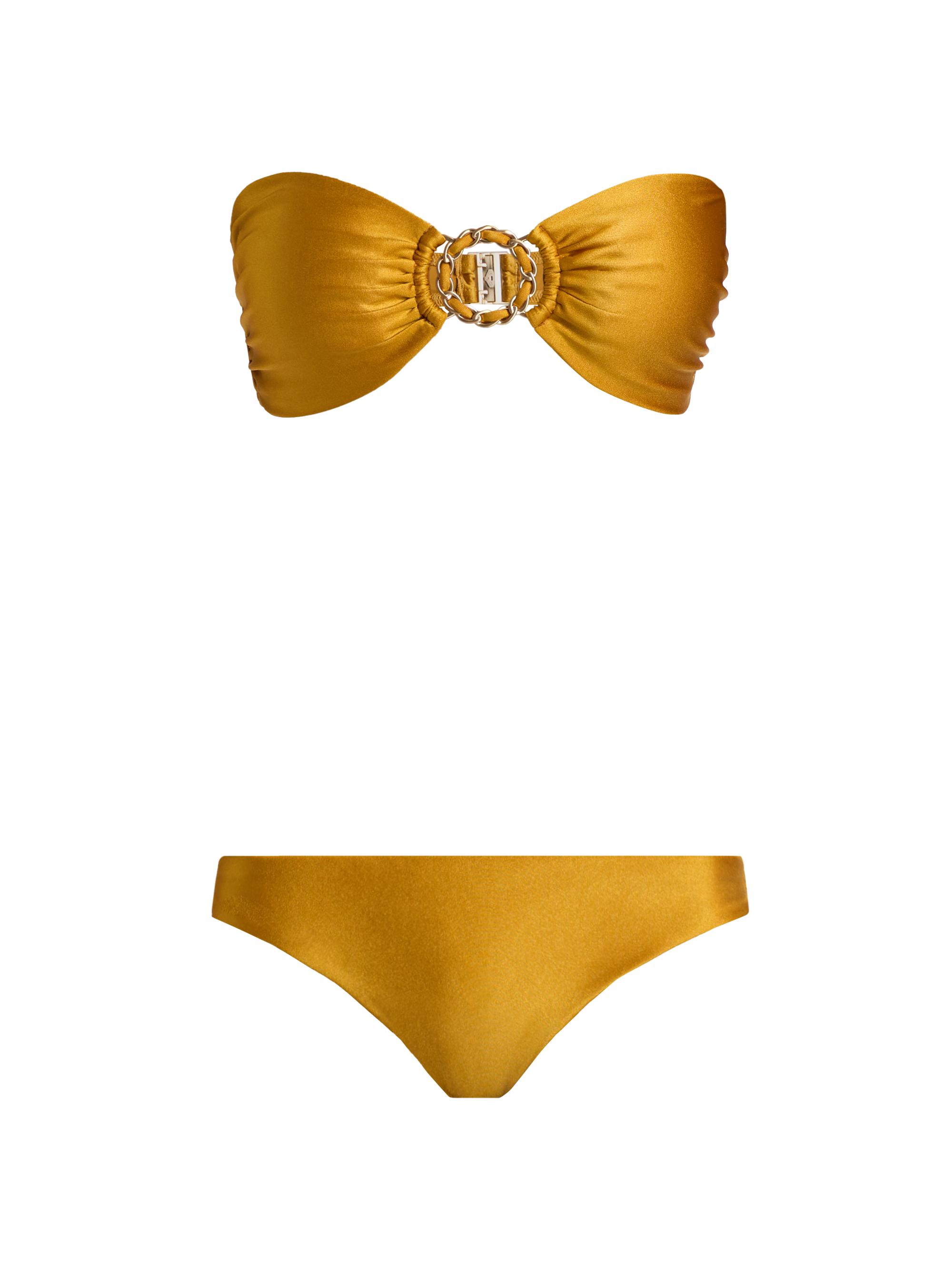 Zimmermann Women's Roselight Chain-Trim Bikini - Mustard | Thumbnail 7