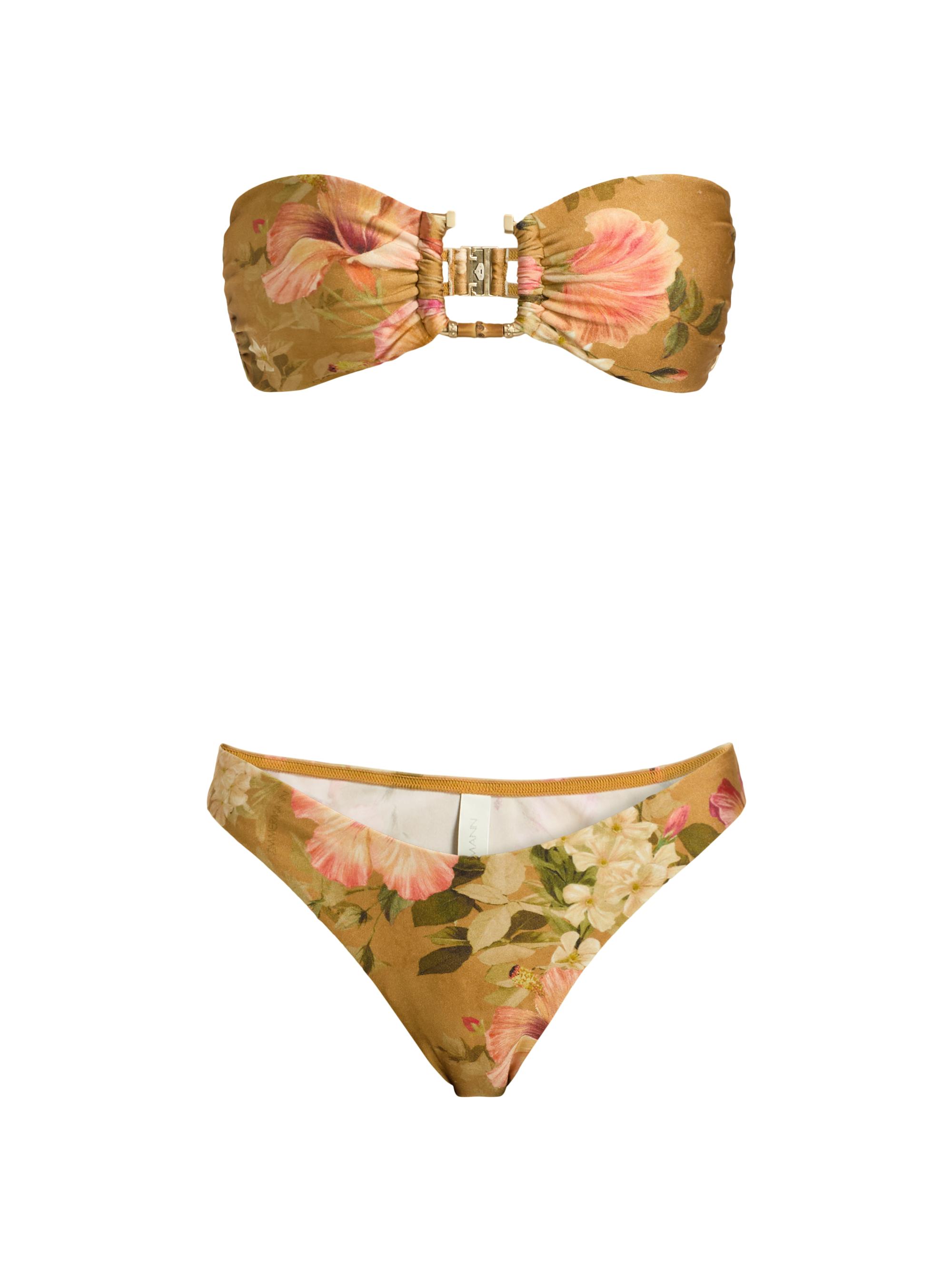 Zimmermann Women's Mahon Bamboo-Trim Bikini - Tan Hibiscus