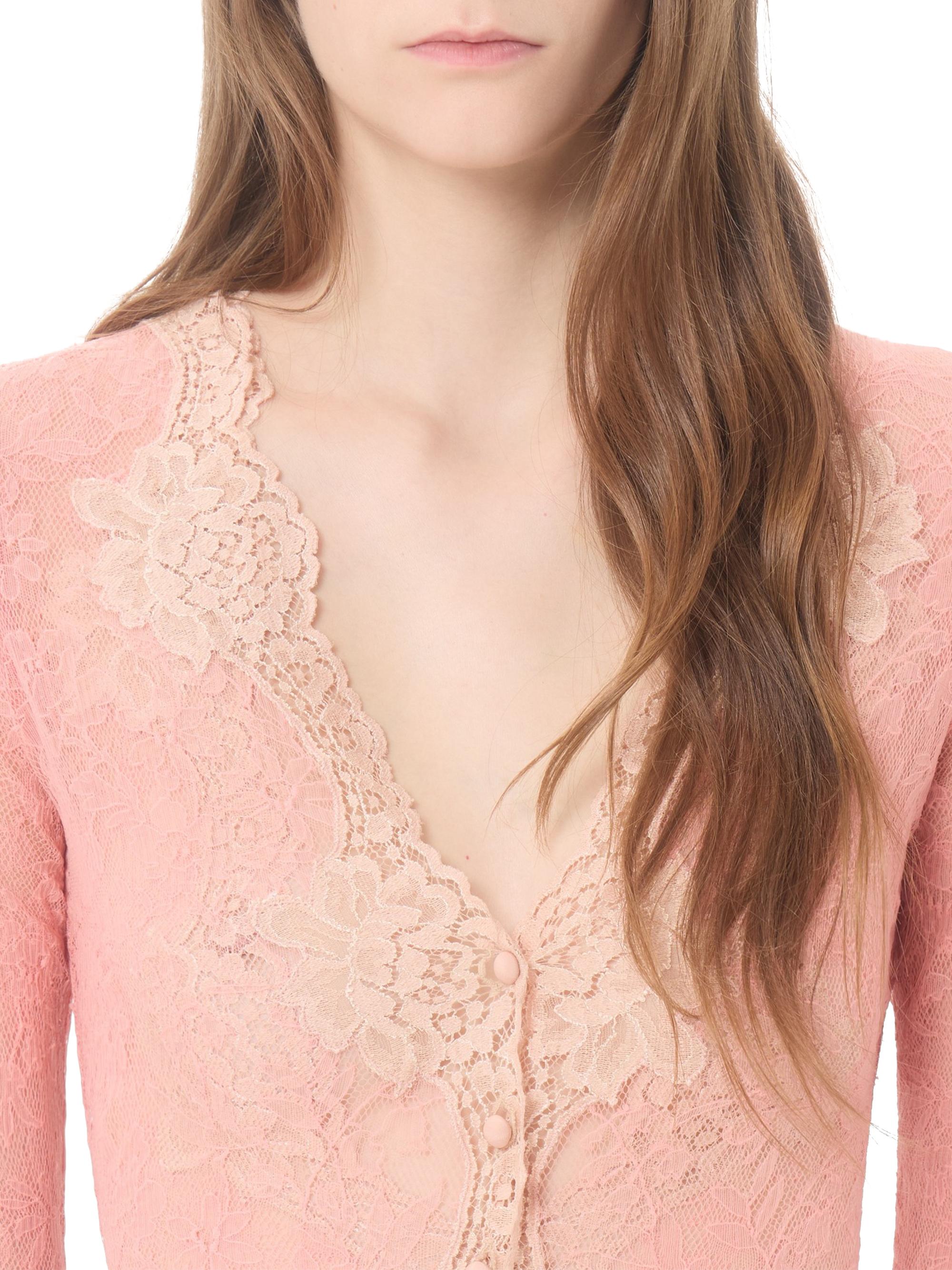 Valentino Garavani Women's Stretch Lace Cardigan - Pink | Thumbnail 6