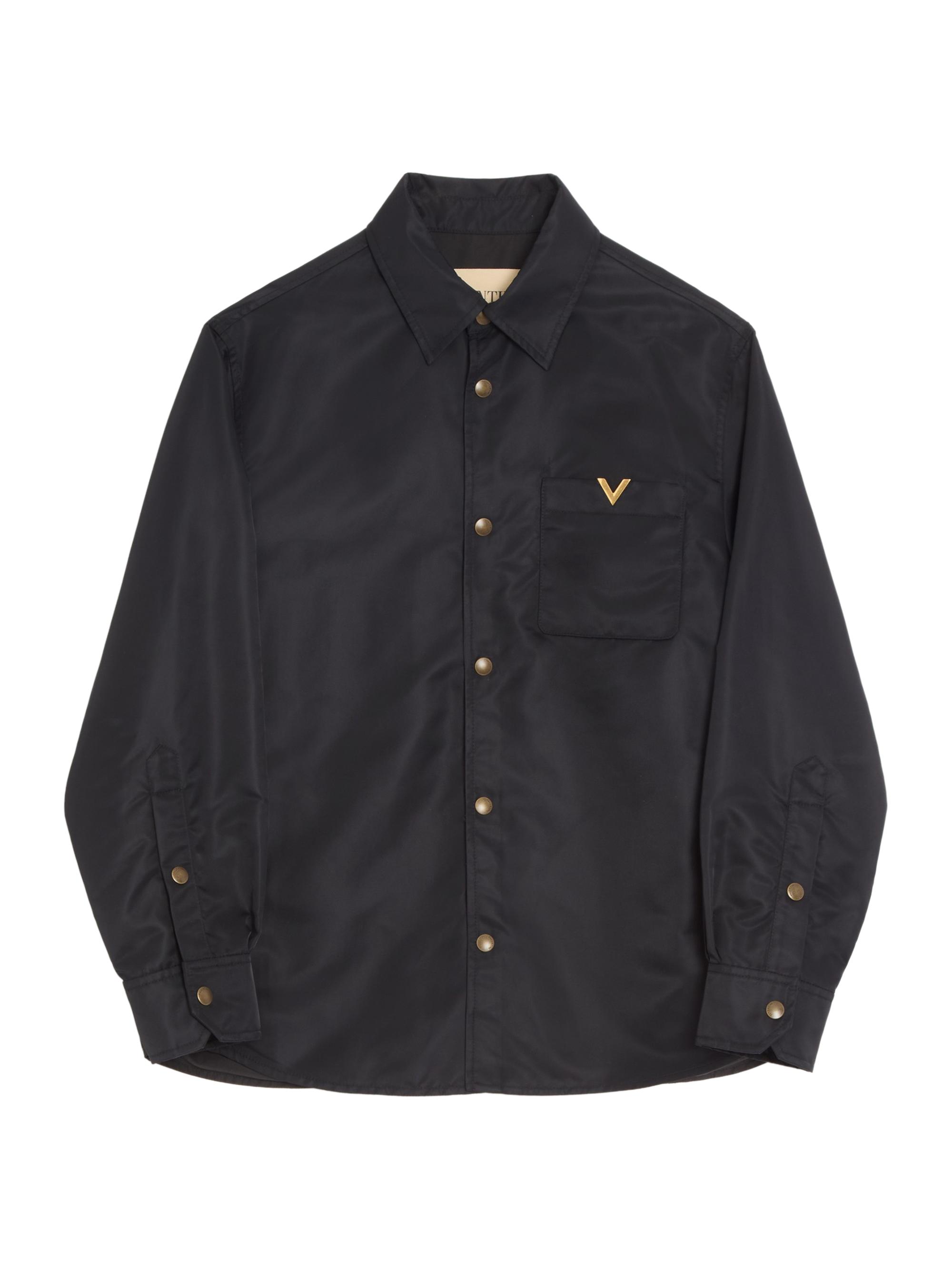Valentino Garavani Men's Nylon Shirt Jacket with VGold - Black