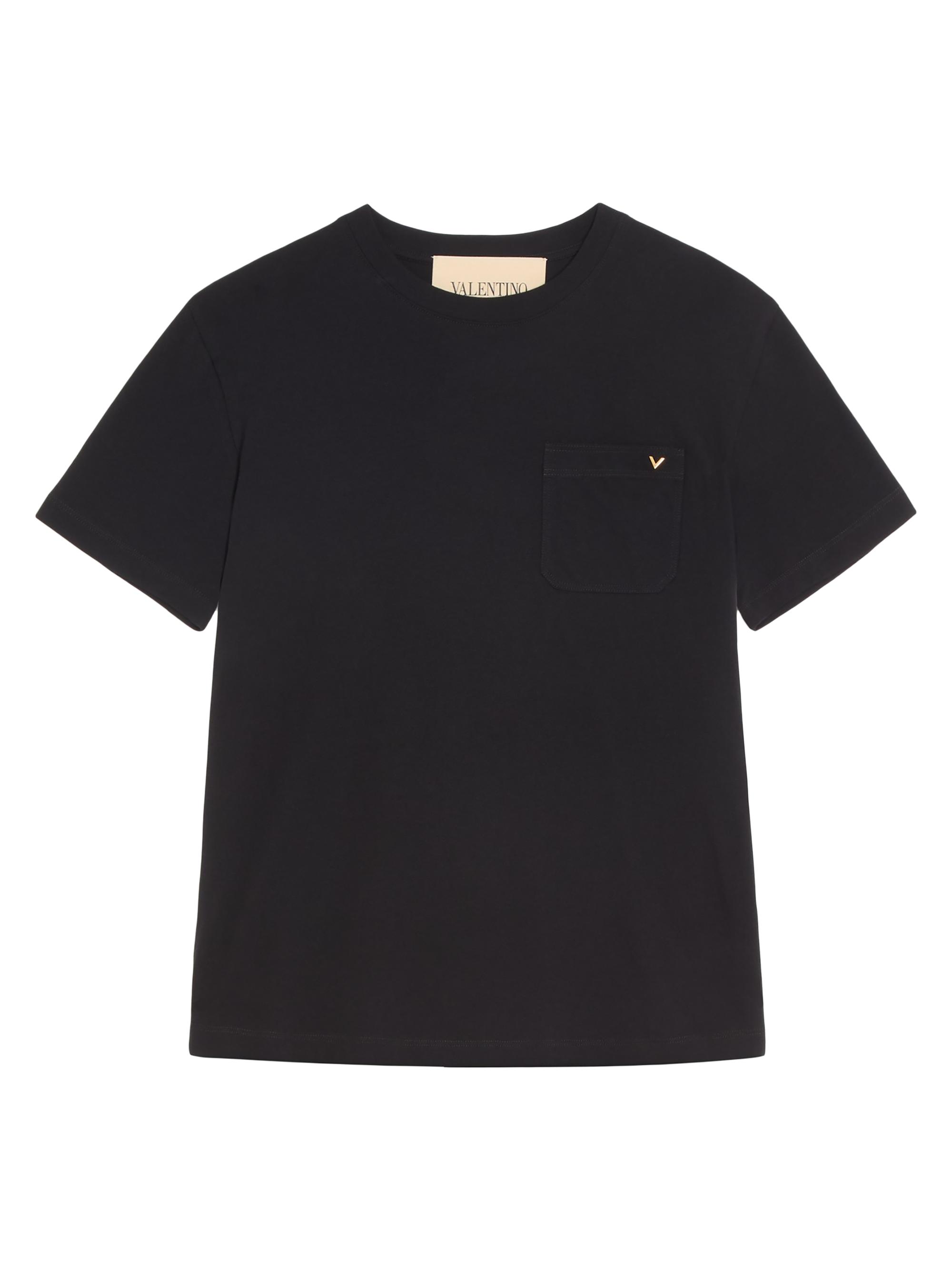 Valentino Garavani Men's Cotton T-Shirt with VGold - Black