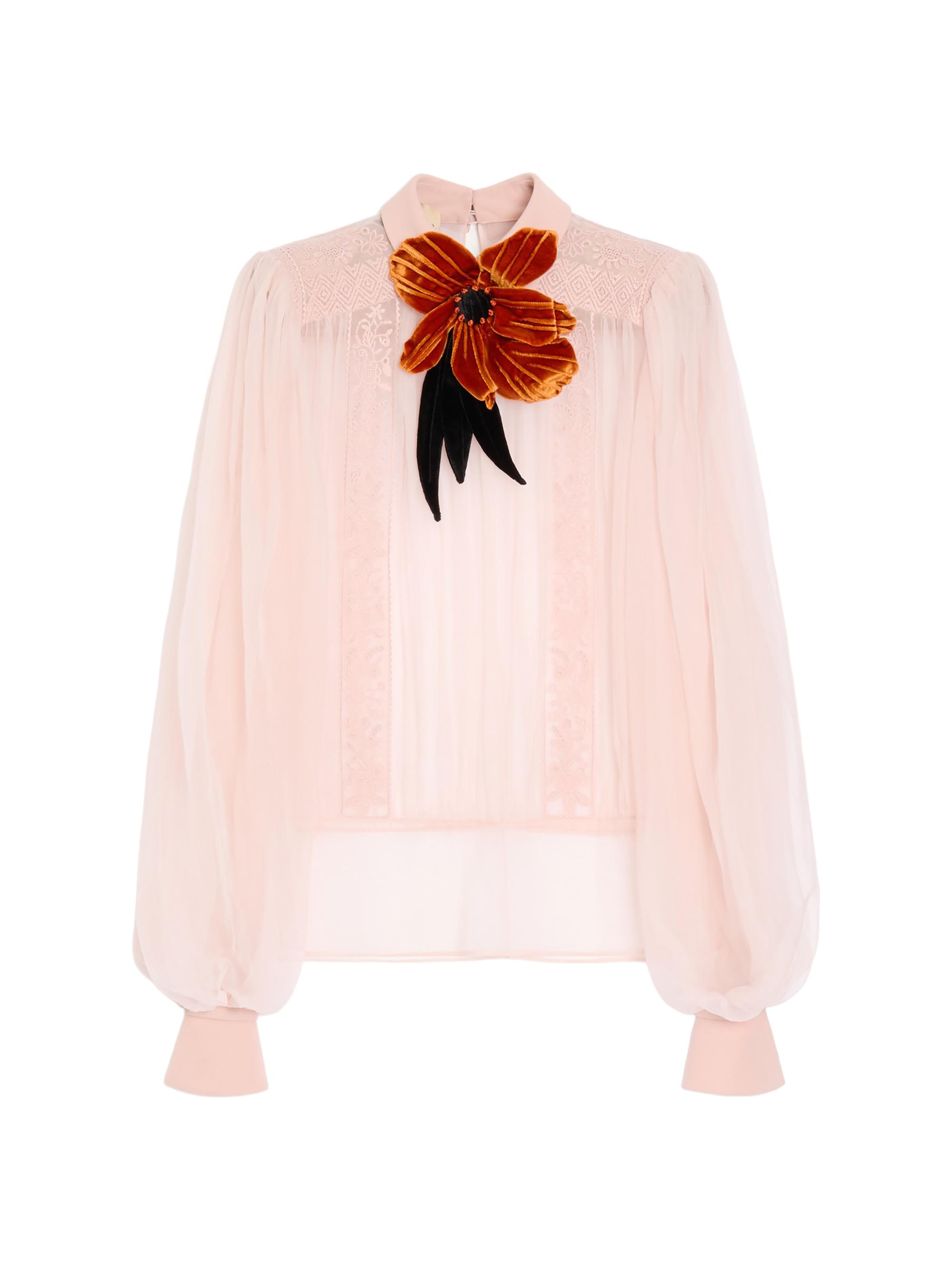 Valentino Garavani Women's Embroidered Organza Top - Pink