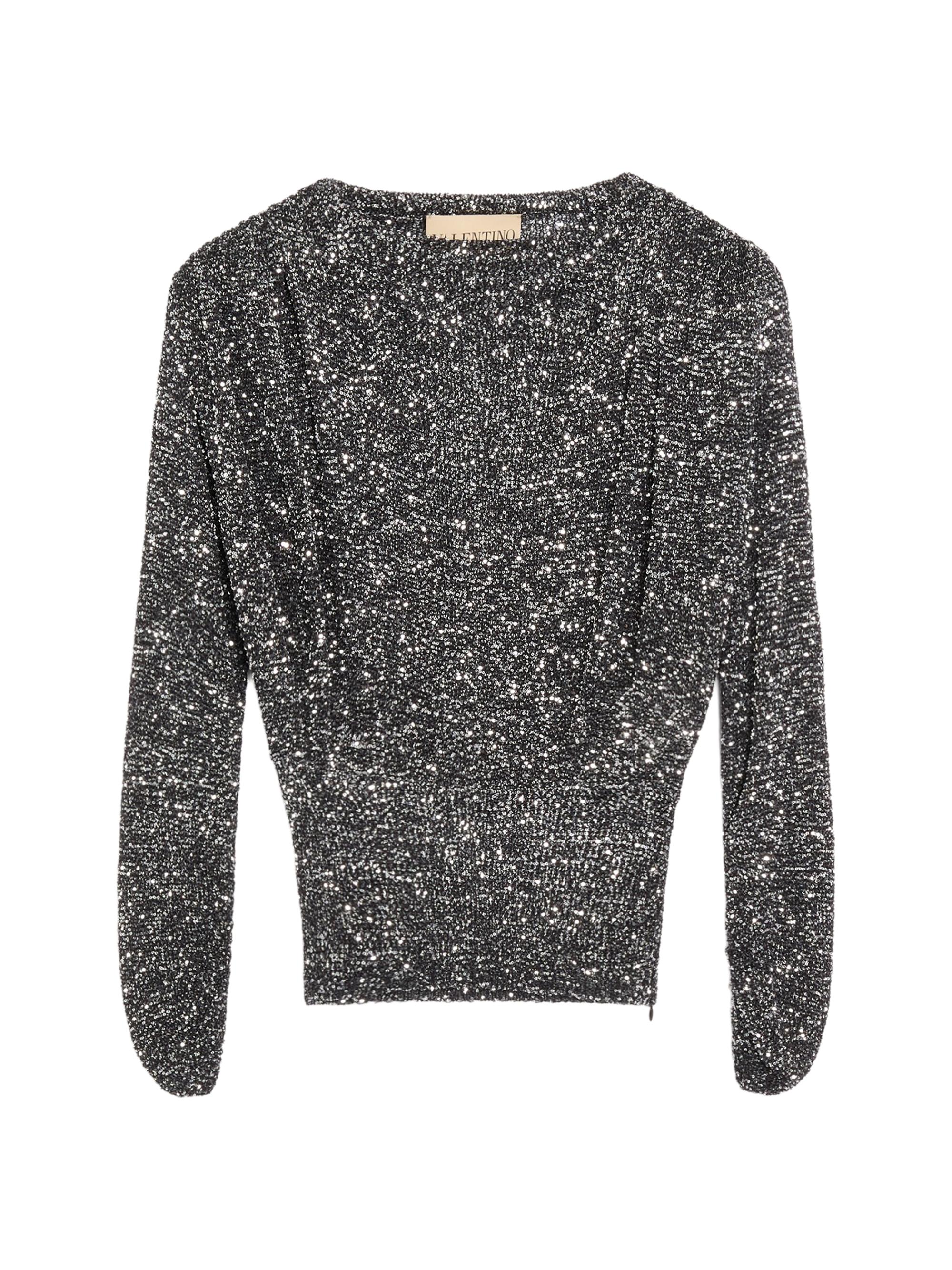 Valentino Garavani Women's Sequin Thread Jumper - Black Silver