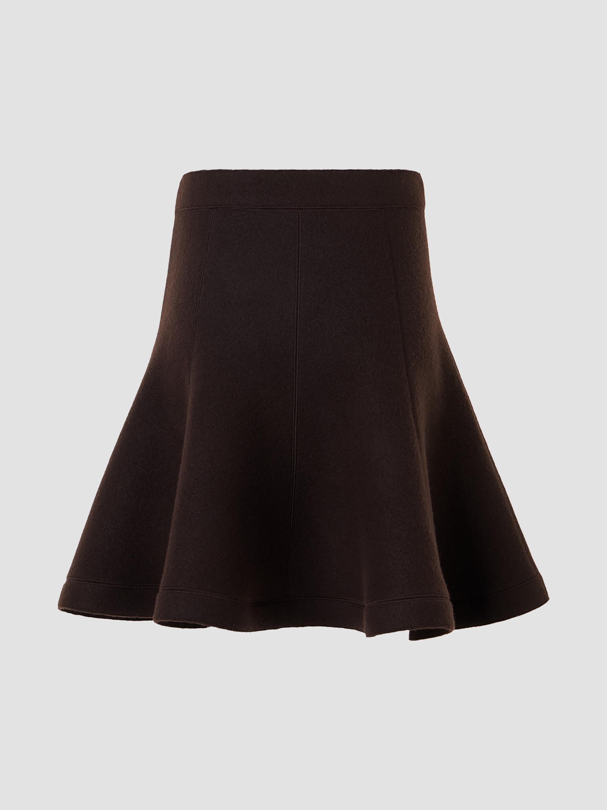 Akris punto Women's Boiled Wool Panel Mini Skirt - Espresso - Size 4