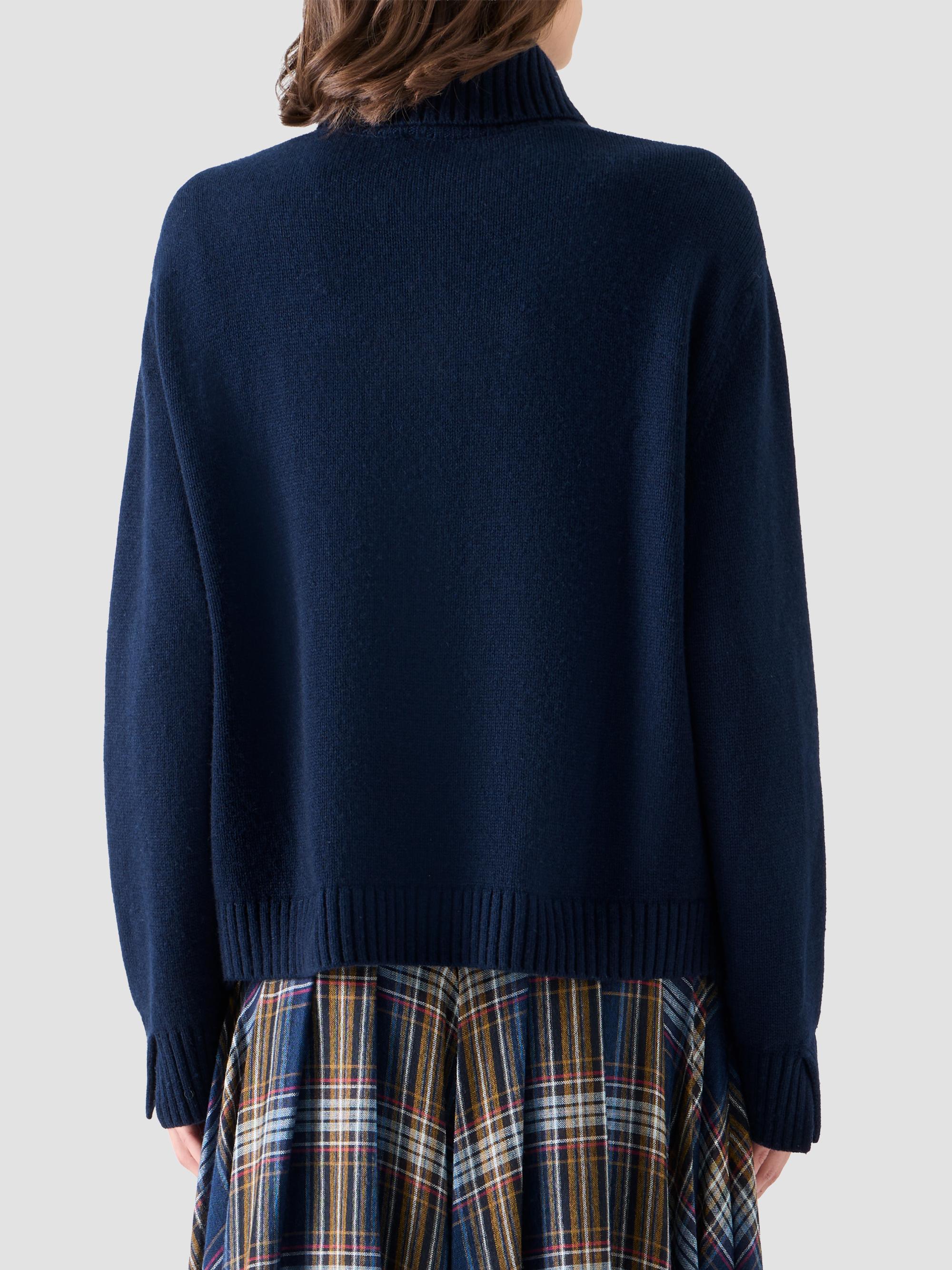 Akris punto Women's Chunky Yak Knit Half-Zip Pullover - Navy | Thumbnail 3