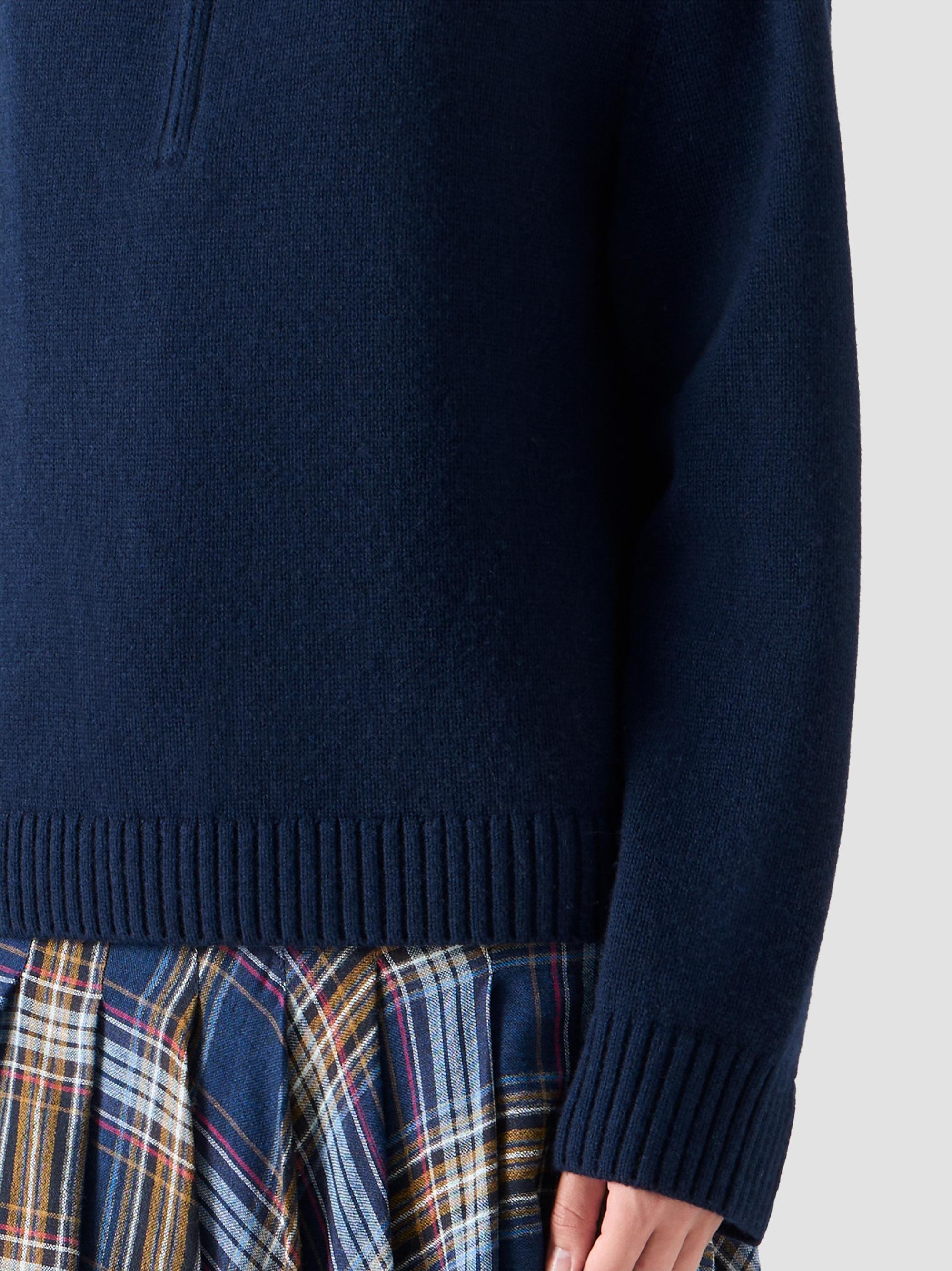 Akris punto Women's Chunky Yak Knit Half-Zip Pullover - Navy | Thumbnail 5