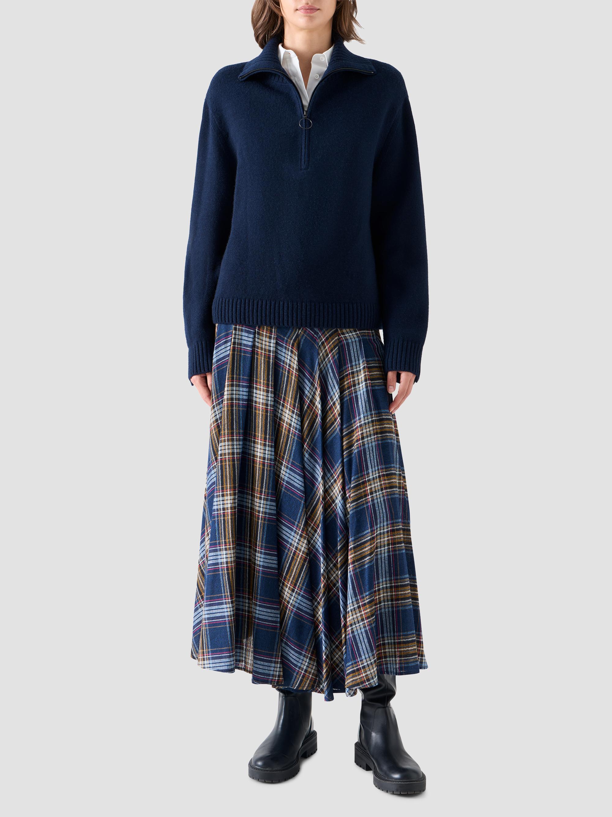 Akris punto Women's Chunky Yak Knit Half-Zip Pullover - Navy | Thumbnail 2