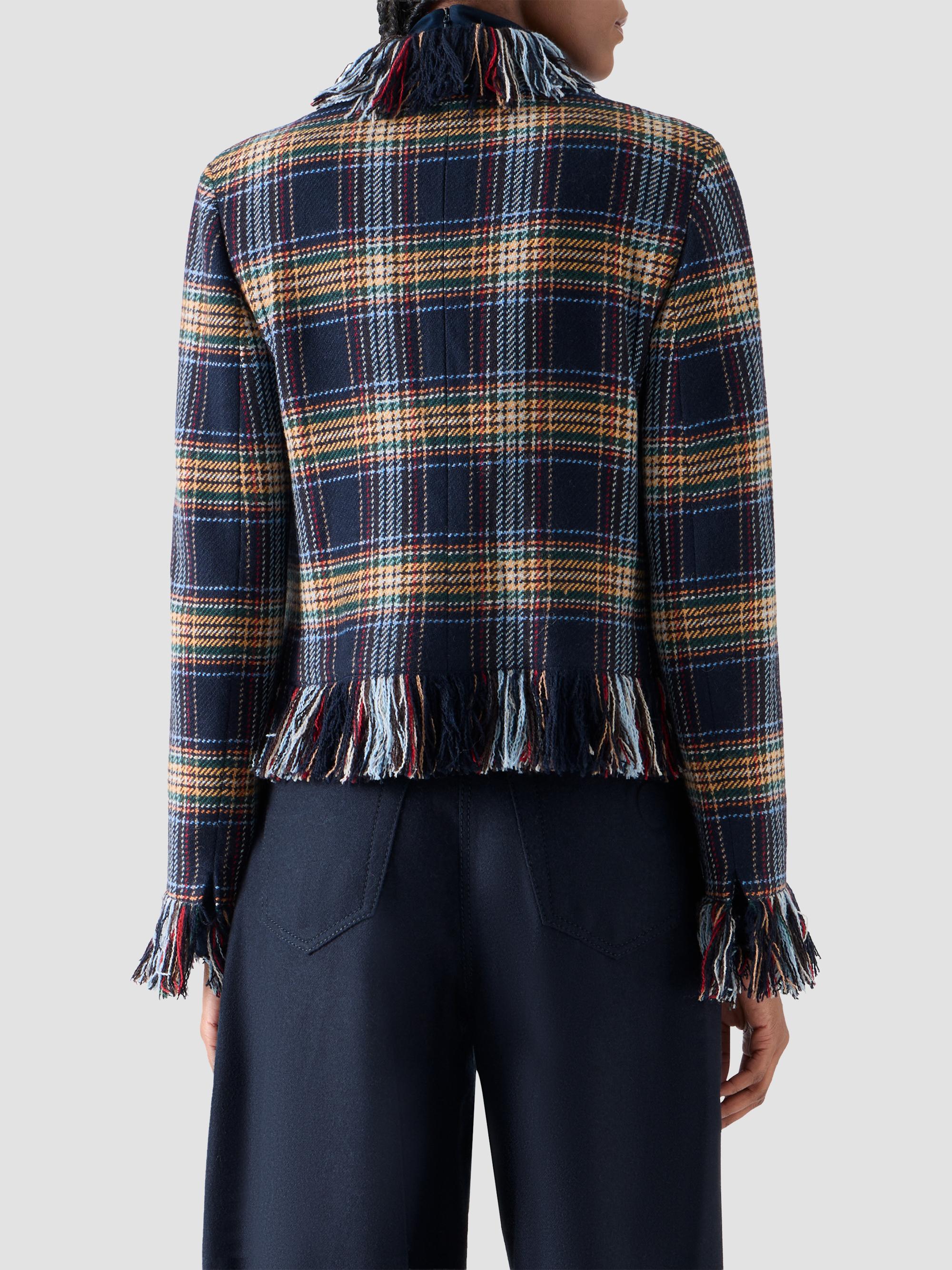 Akris punto Women's Plaid Tweed Wool-Blend Jacket - Navy Multicolor | Thumbnail 3