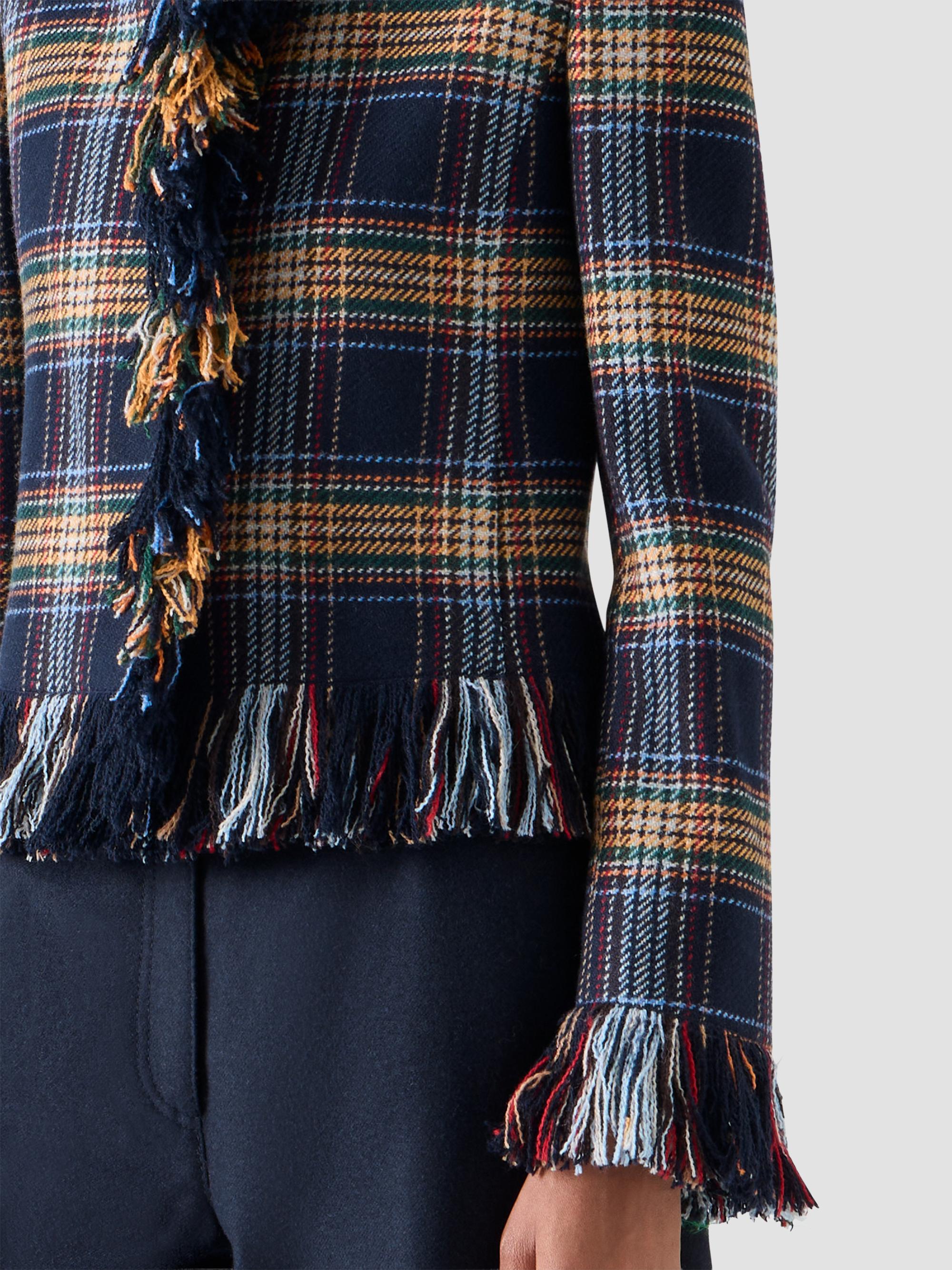 Akris punto Women's Plaid Tweed Wool-Blend Jacket - Navy Multicolor | Thumbnail 5