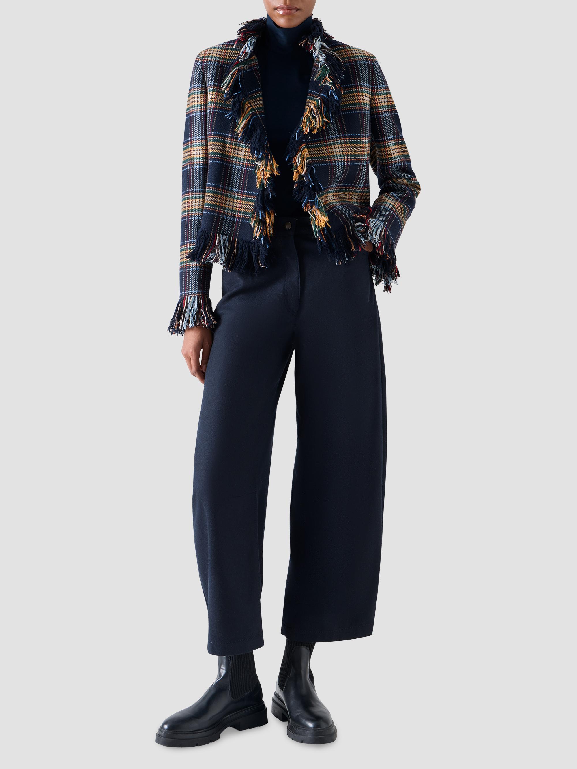Akris punto Women's Plaid Tweed Wool-Blend Jacket - Navy Multicolor | Thumbnail 2