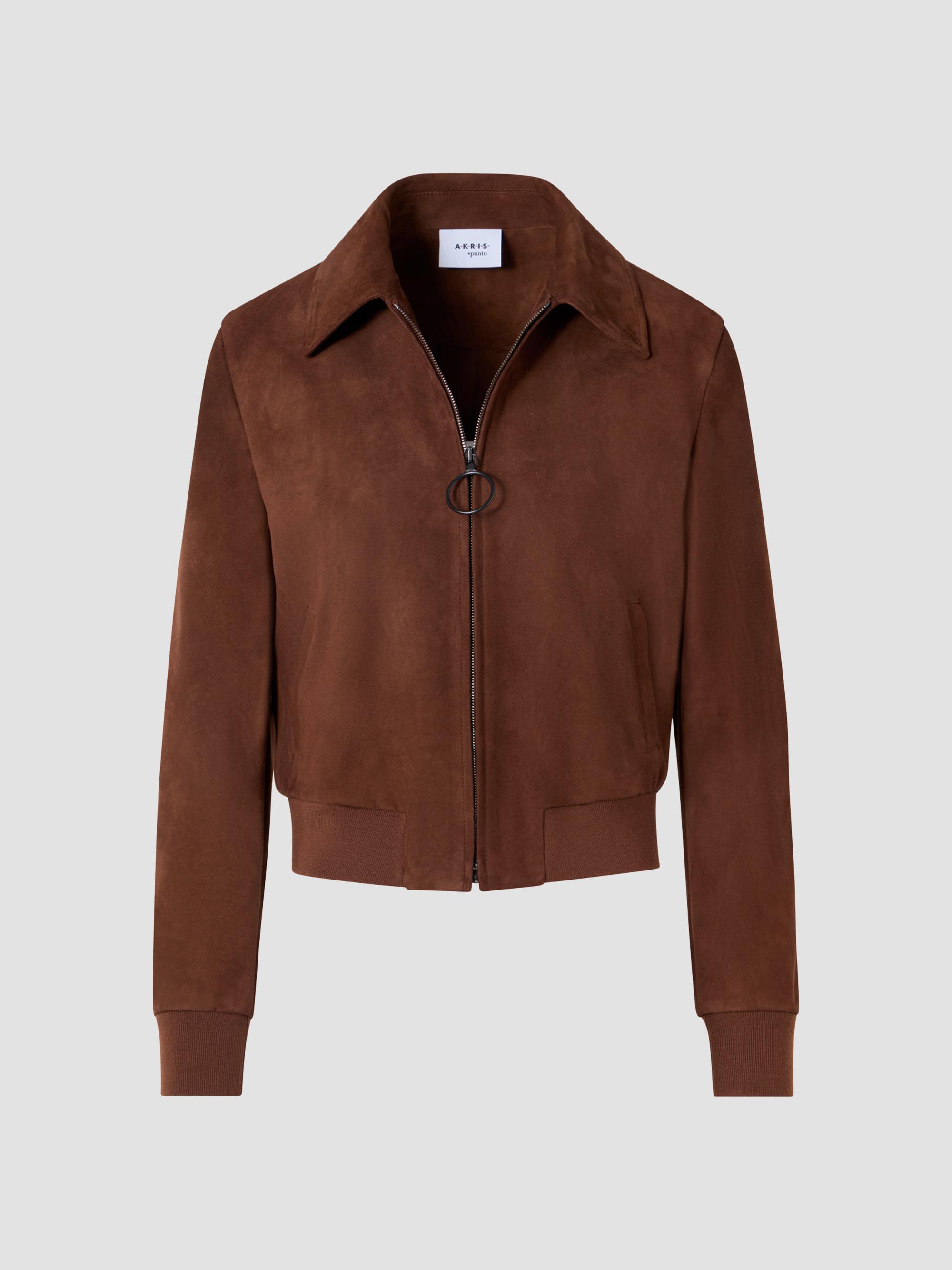 Suede Bomber Short Jacket