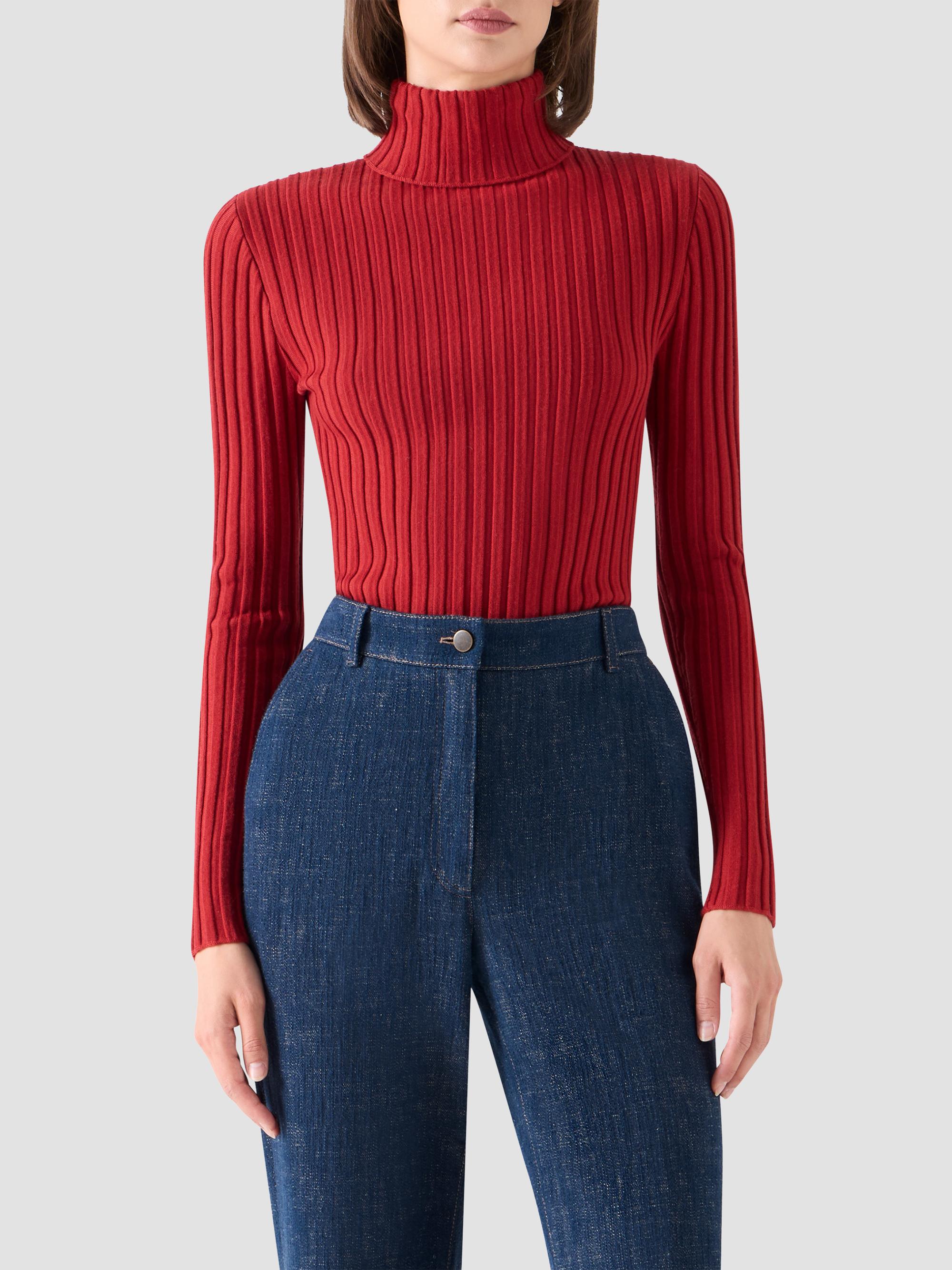 Akris punto Women's Wool Knit Turtleneck Sweater - Rusty Red | Thumbnail 4