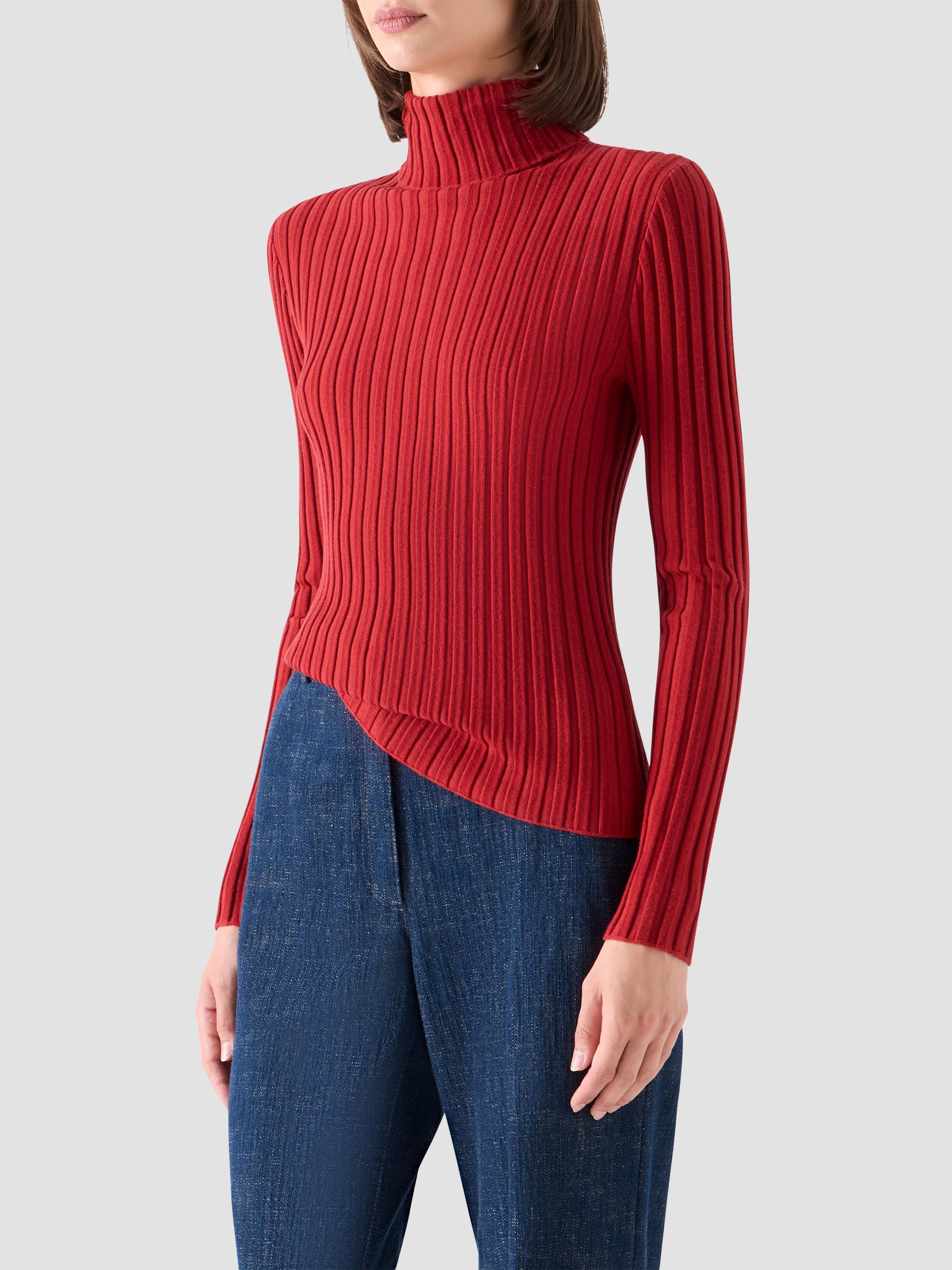 Akris punto Women's Wool Knit Turtleneck Sweater - Rusty Red | Thumbnail 6