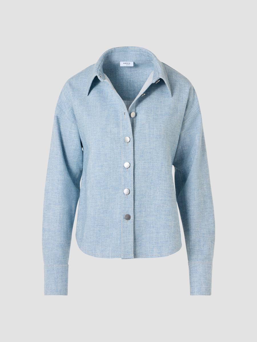 Akris Punto Women's Winter Denim Shirt In Light Blue