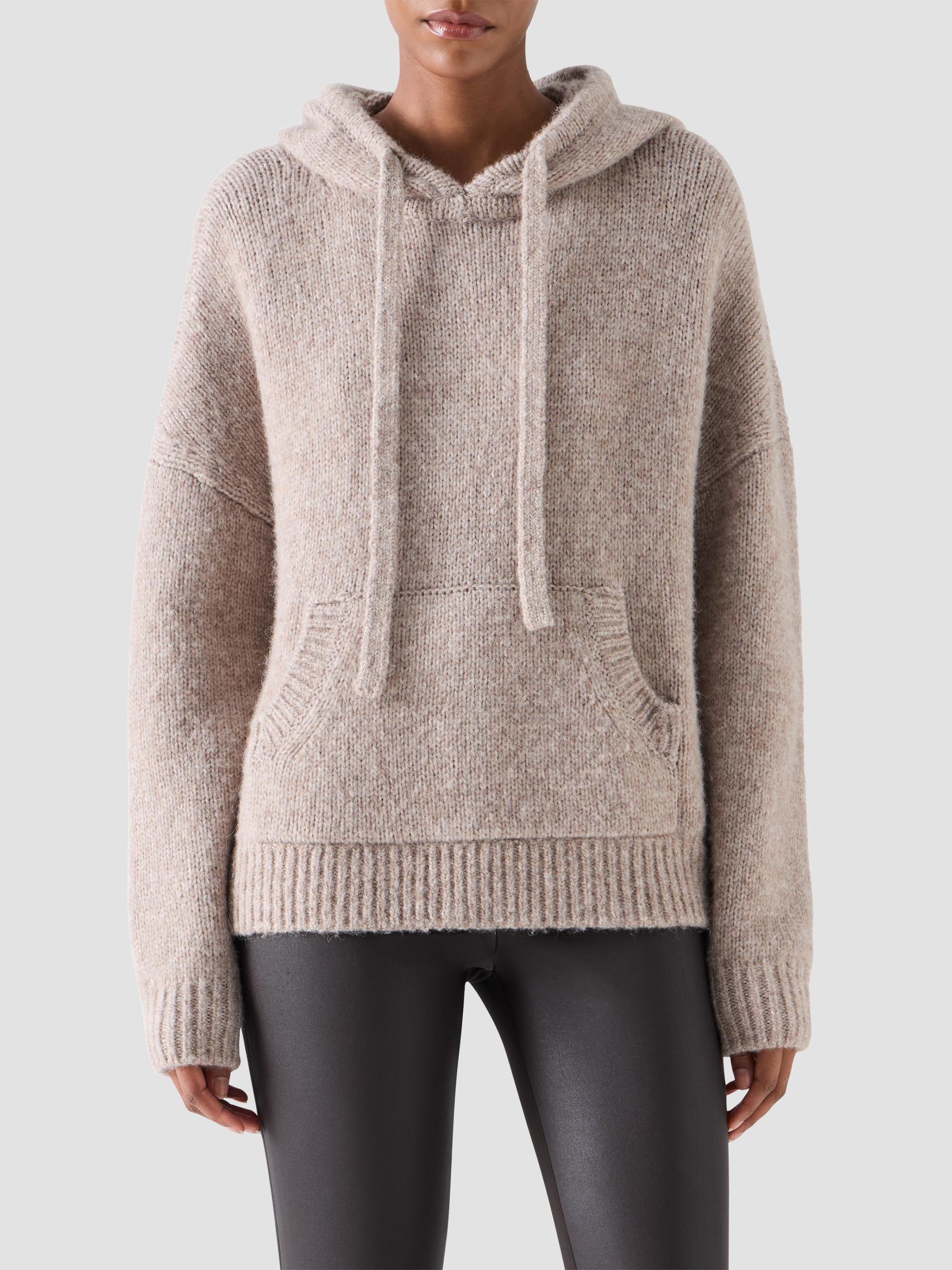 Akris punto Women's Fluffy Alpaca-Wool Knit Hoodie - Oat | Thumbnail 4