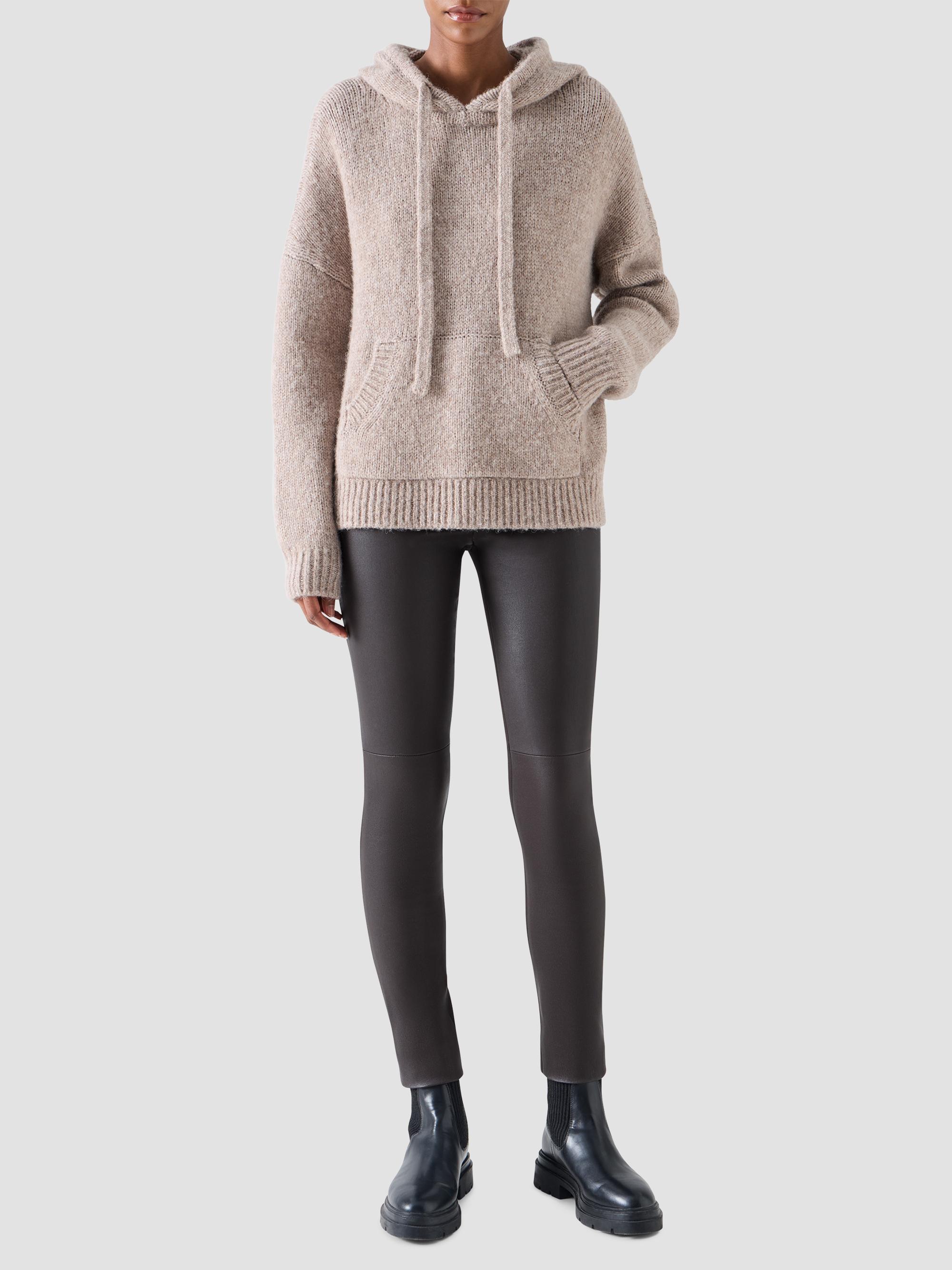 Akris punto Women's Fluffy Alpaca-Wool Knit Hoodie - Oat | Thumbnail 2
