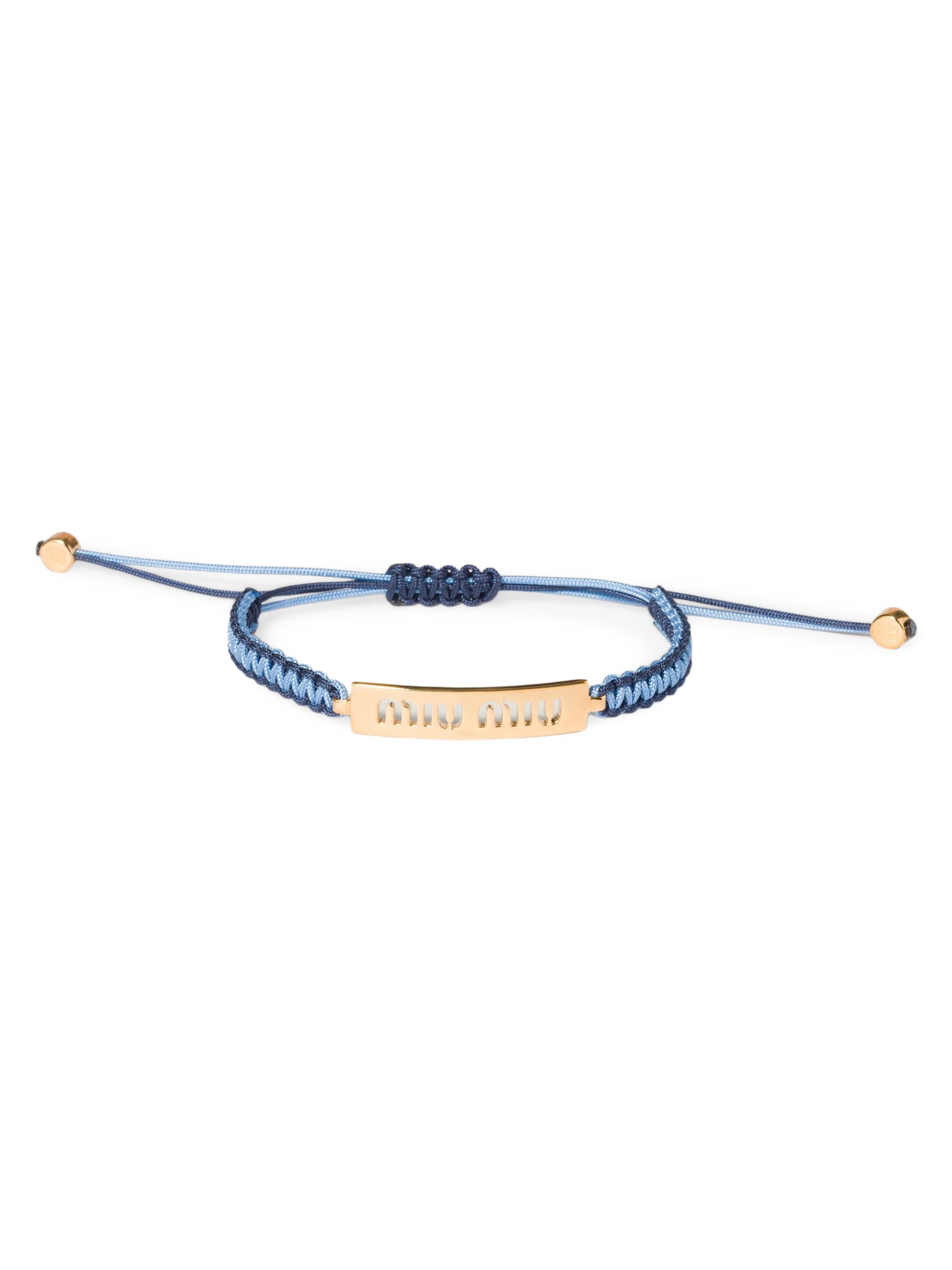 Miu Miu Women's Cotton and Metal Bracelet - Blue