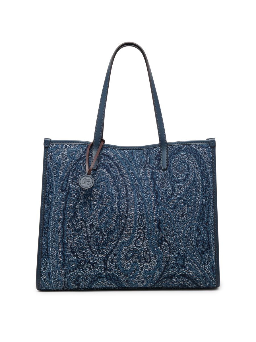 Etro Women's Lovtter Large Jacquard Paisley Denim Tote Bag