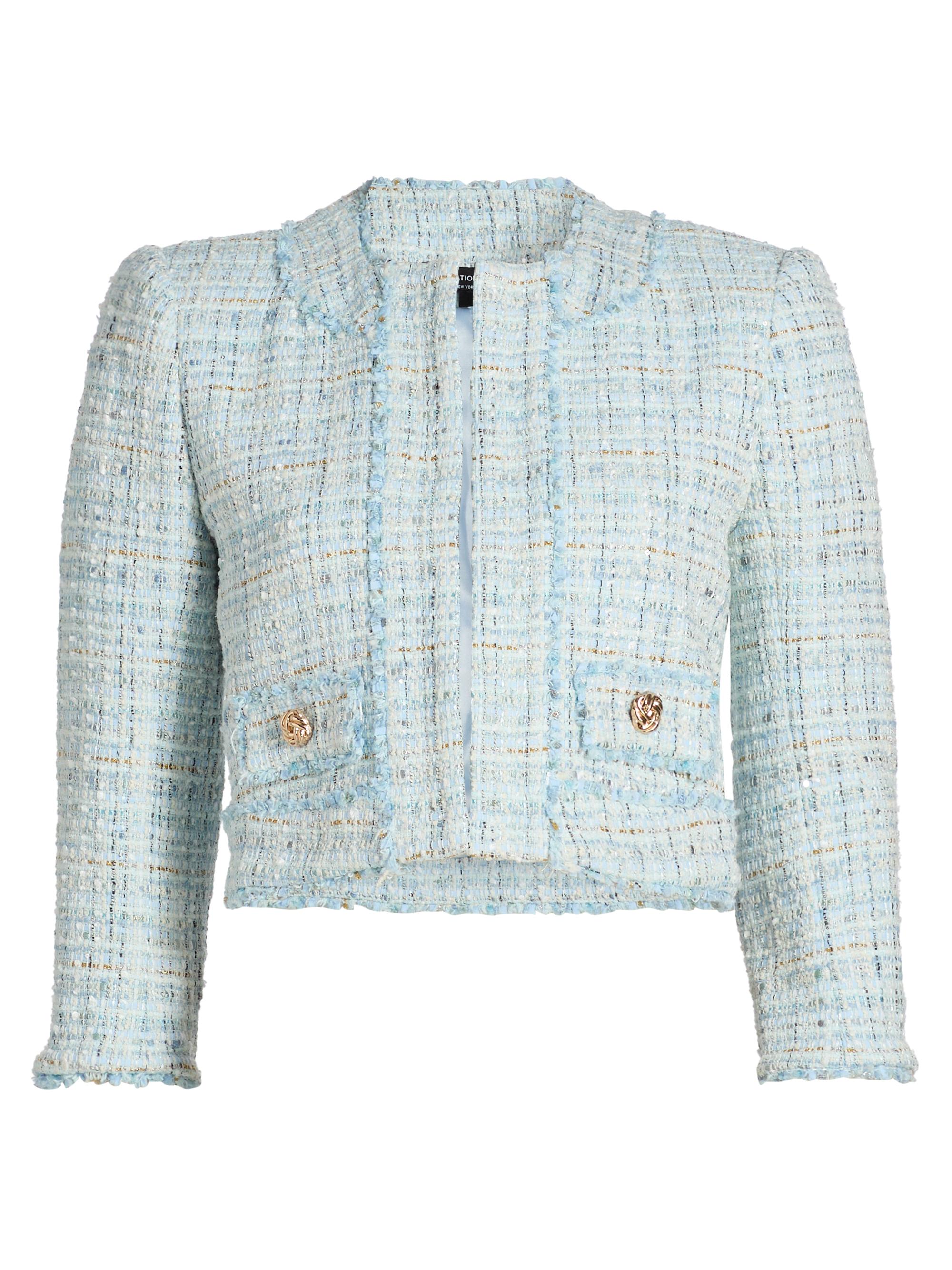 Generation Love Women's Salvador Tweed Blazer - Aqua Melange