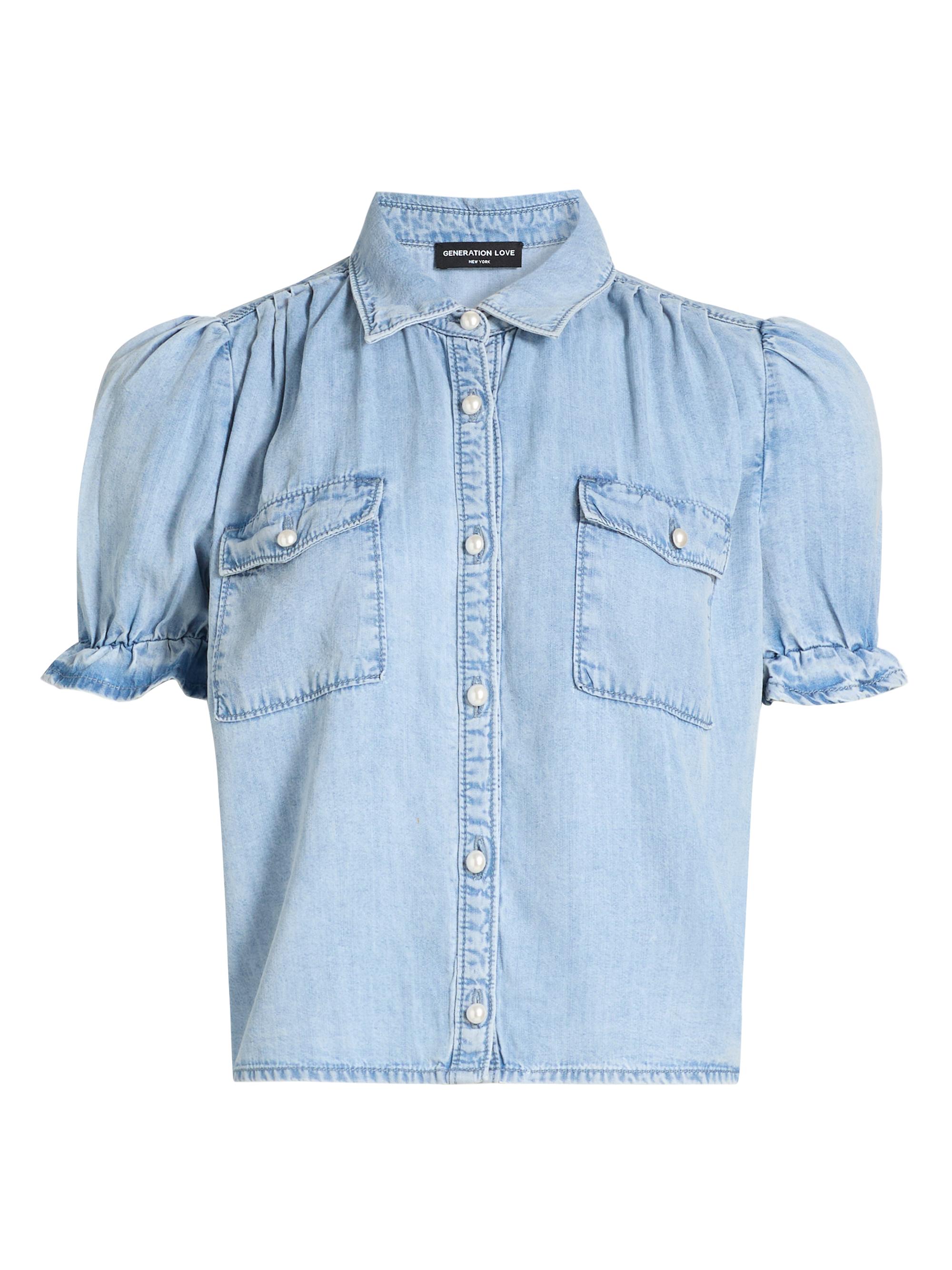 Generation Love Women's Minella Denim Shirt - Light Blue | Thumbnail 8