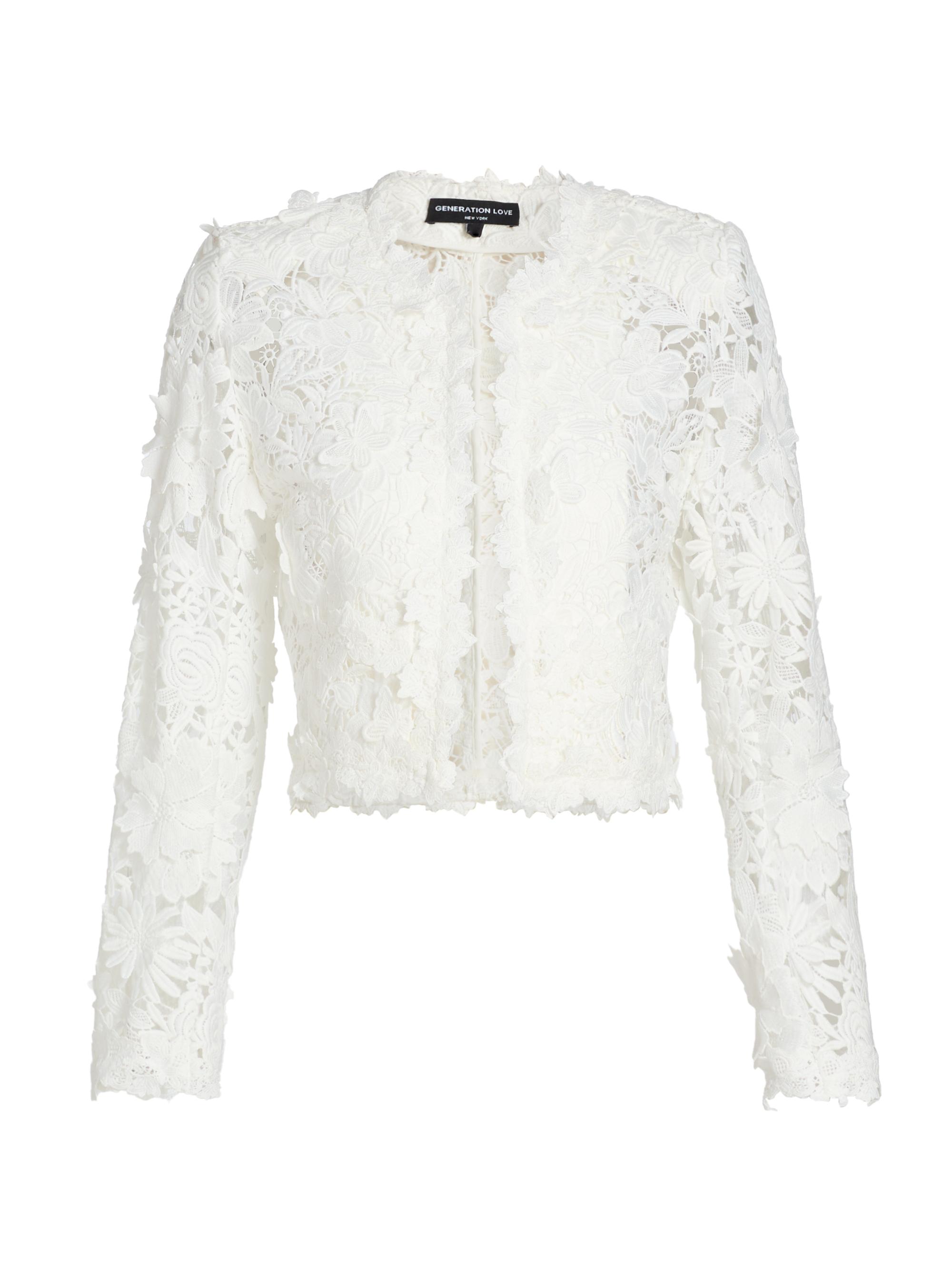 Generation Love Melbourne Floral Guipure Lace Blazer | Saks Fifth