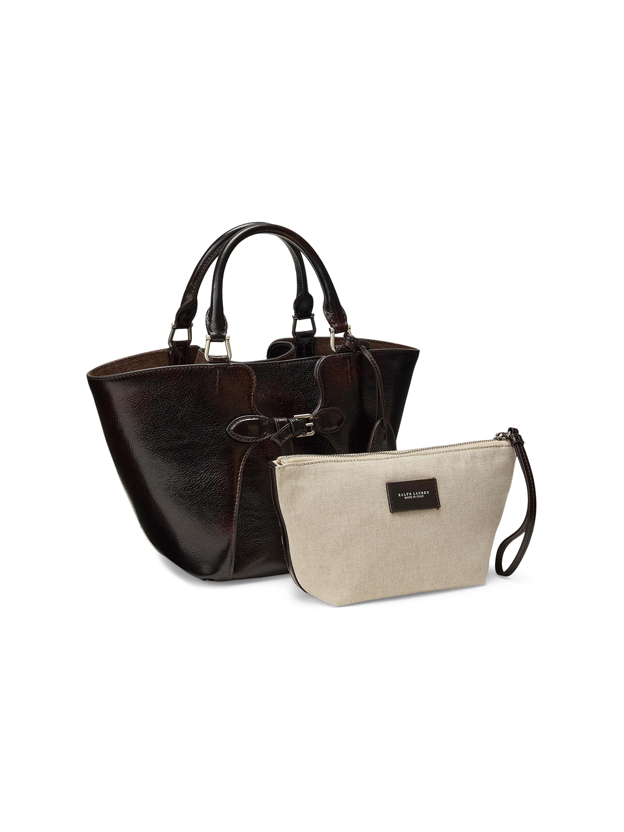 Ralph Lauren Collection Women's The Ralph Mini Belted Leather Tote Bag - Vintage Brown | Thumbnail 4