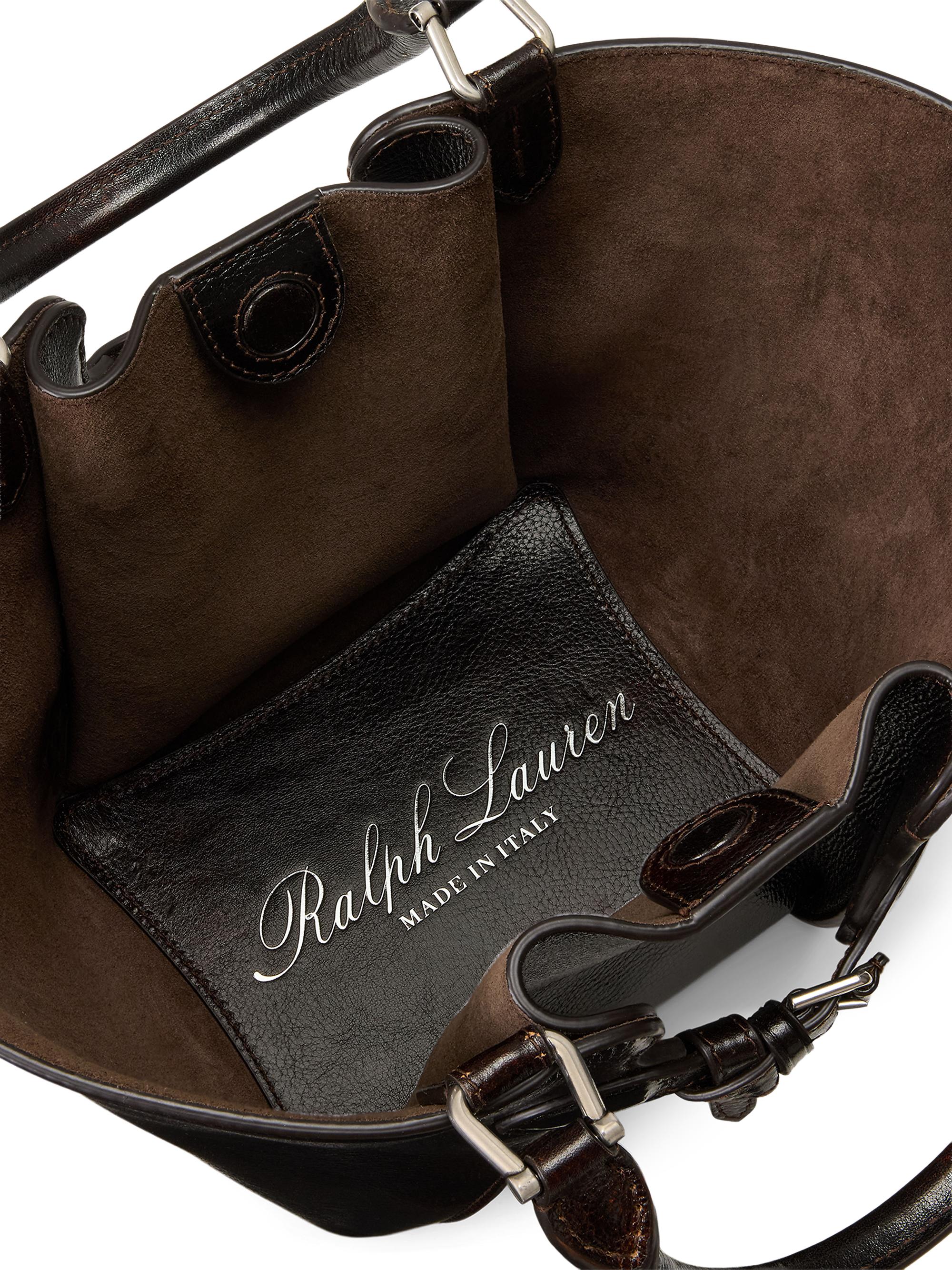 Ralph Lauren Collection Women's The Ralph Mini Belted Leather Tote Bag - Vintage Brown | Thumbnail 6