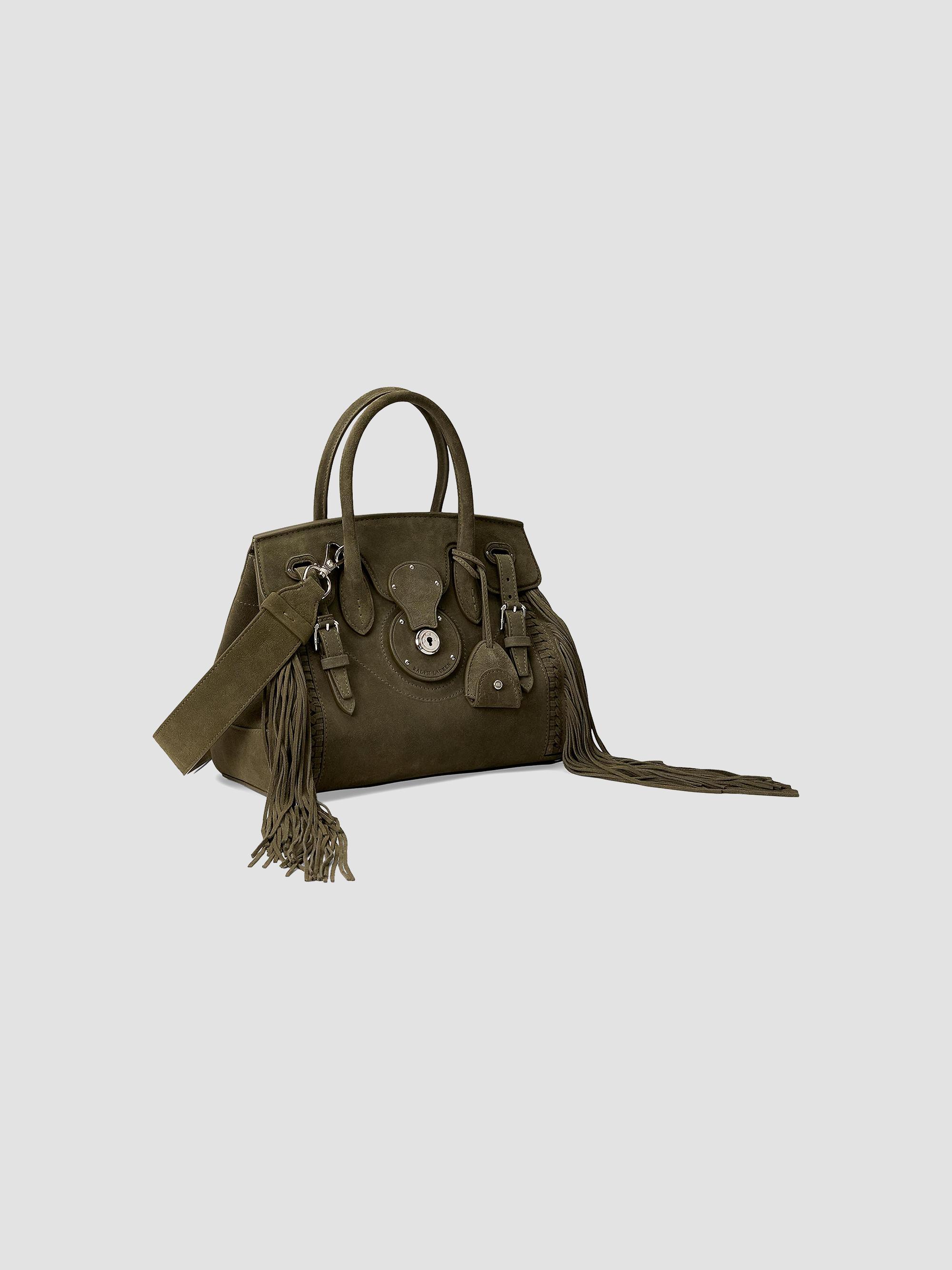Ralph Lauren Collection Soft Ricky 27 Fringe-Trim Suede Satchel
