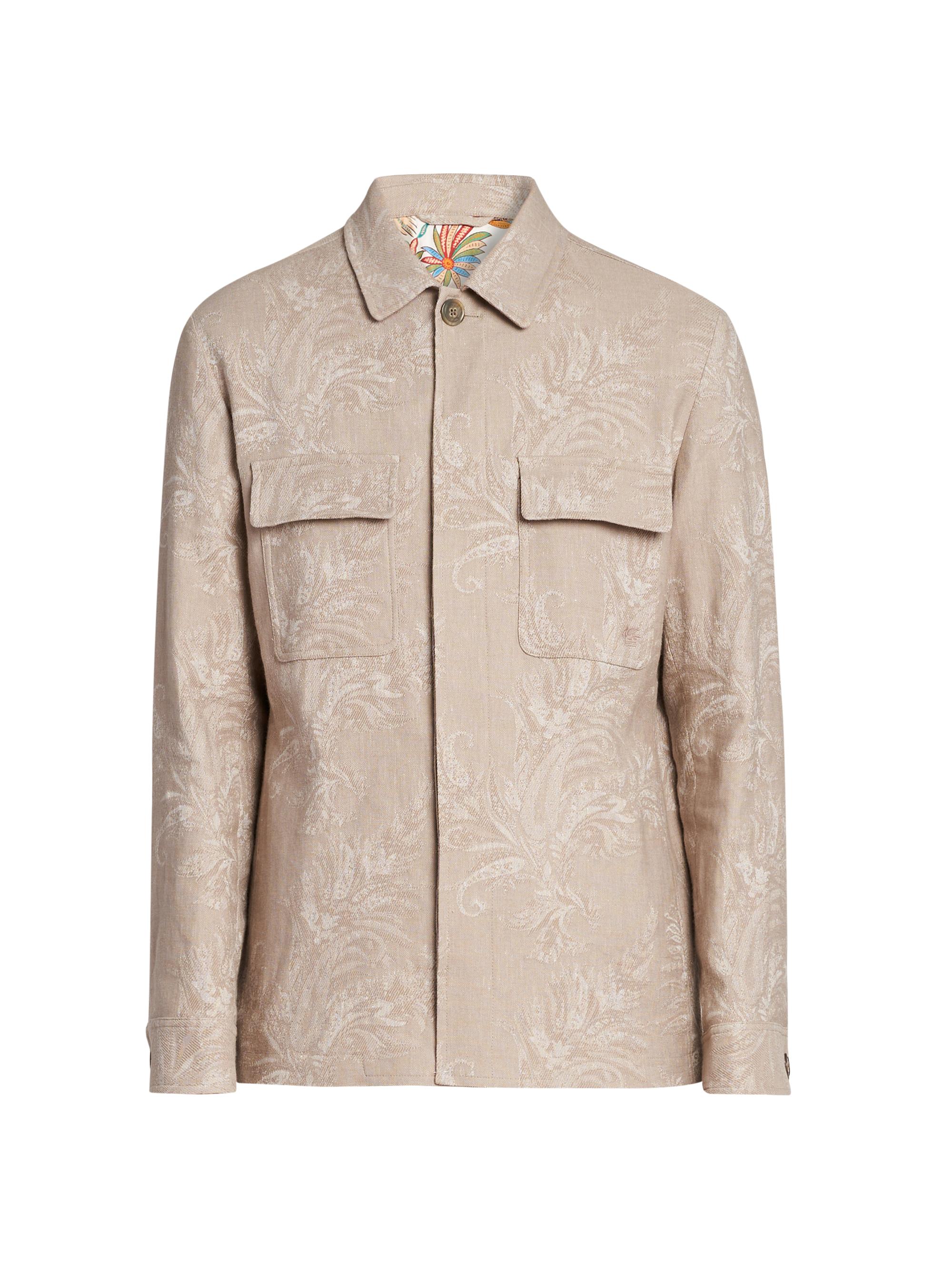 Etro Men's Paisley Cotton-Linen Overshirt - Beige | Thumbnail 7