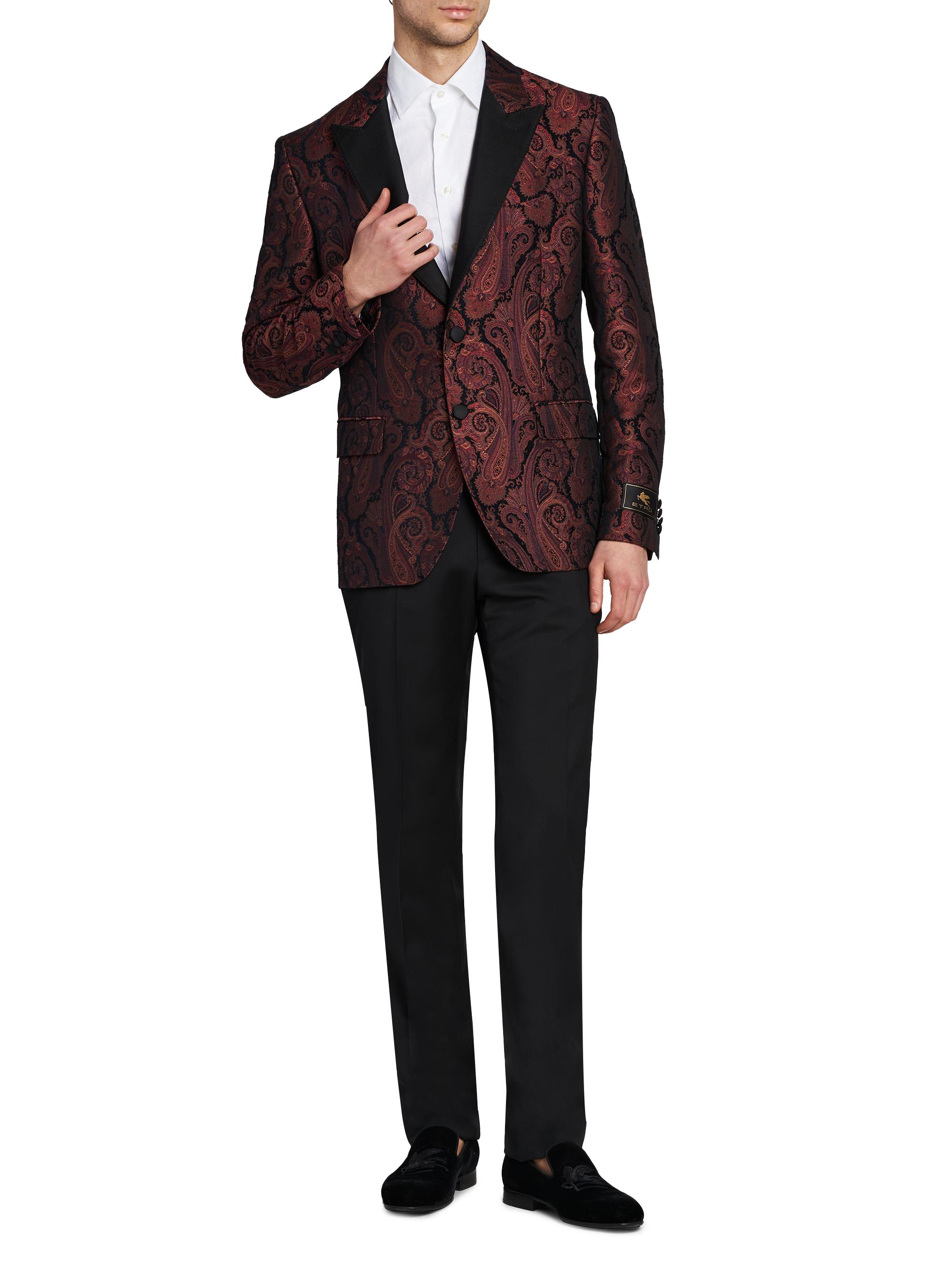 Etro Men's Milano Paisley Brocade Dinner Jacket - Burgundy | Thumbnail 2