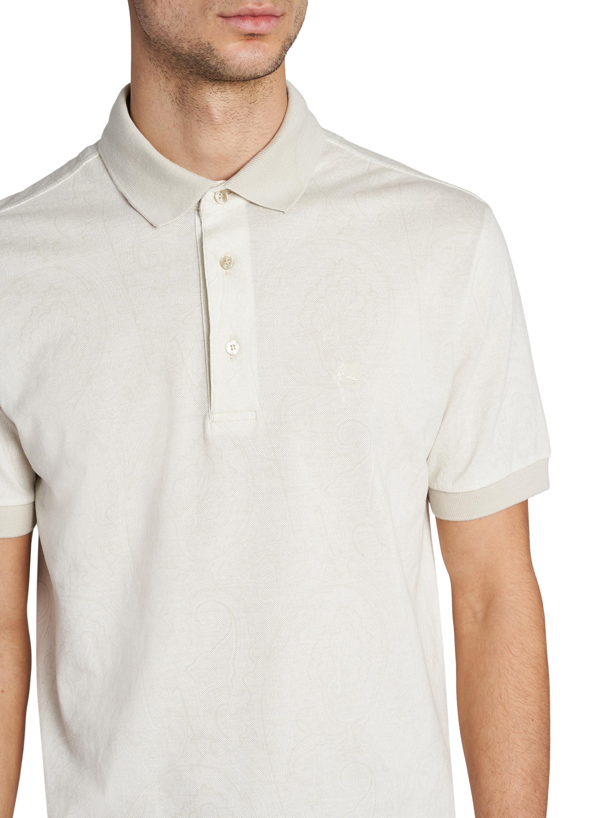 Etro Men's Roma Cotton Polo Shirt - Stampado Bianco | Thumbnail 6