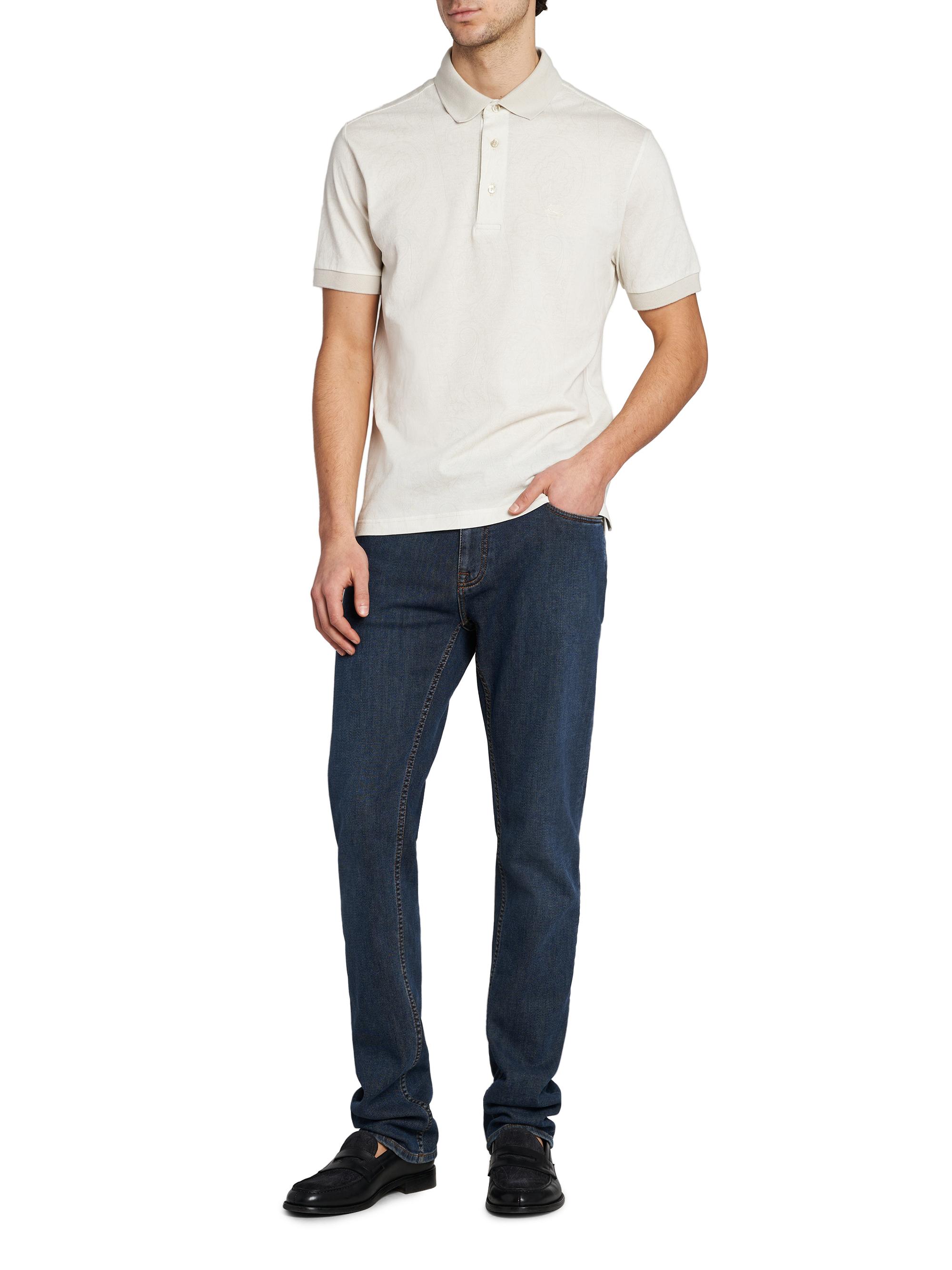 Etro Men's Roma Cotton Polo Shirt - Stampado Bianco | Thumbnail 2