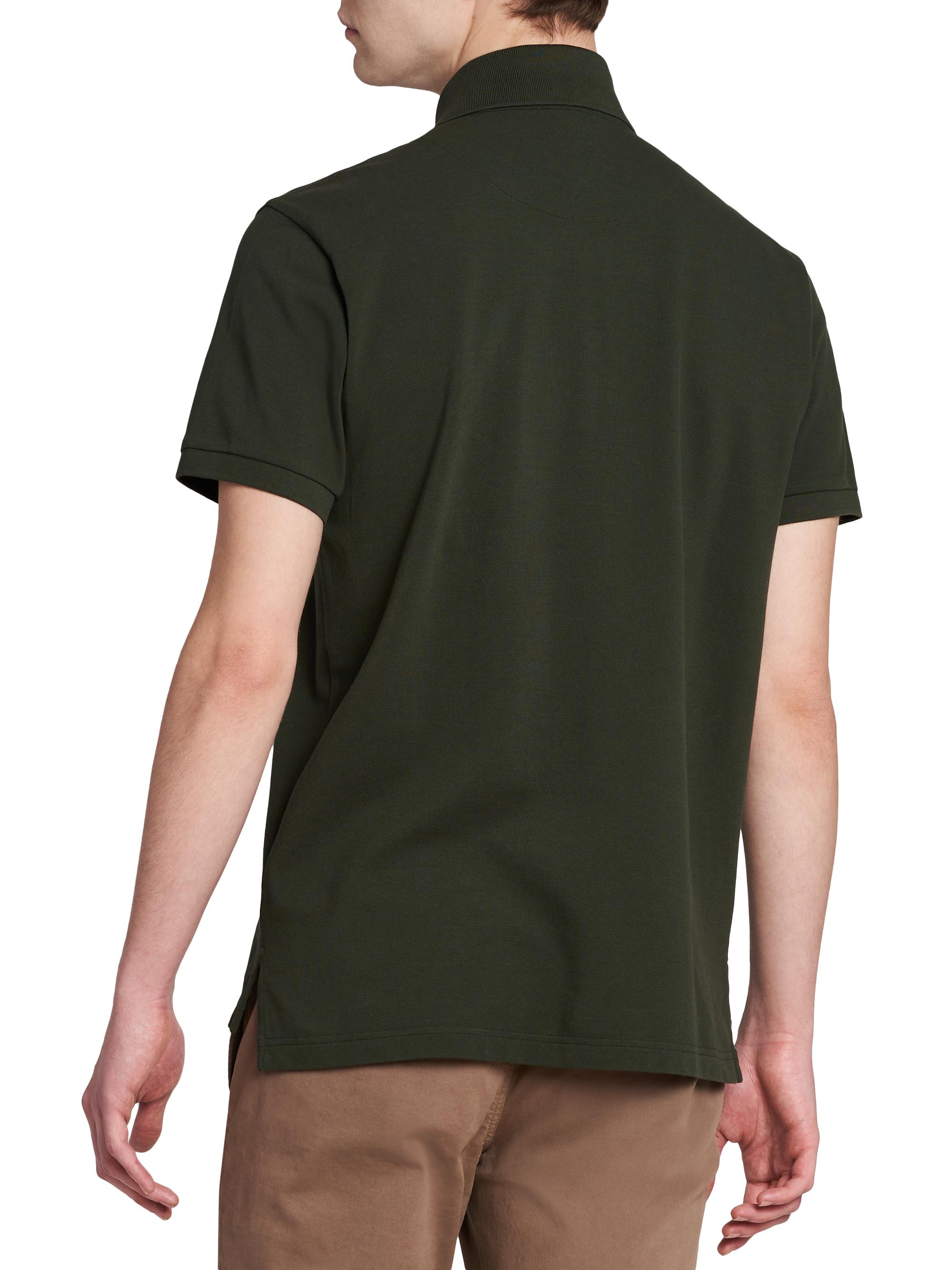 Etro Men's Cotton Polo Shirt - Verde Oliva Scuro | Thumbnail 5