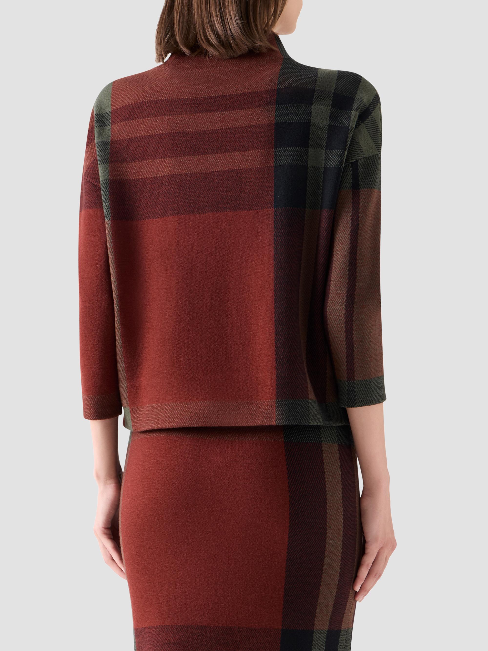 Akris punto Women's Jacquard Check Boxy Sweater - Copper Black | Thumbnail 3