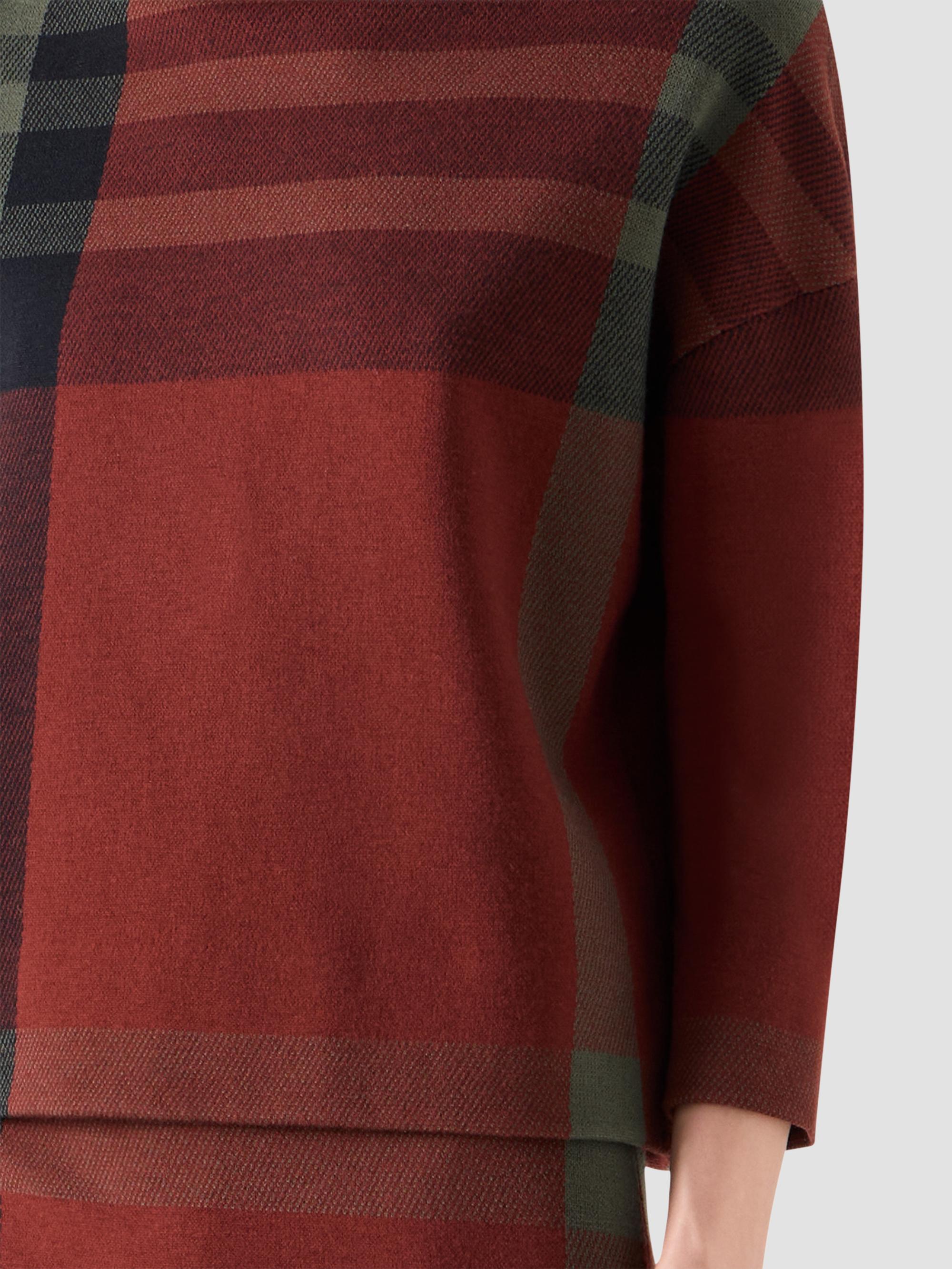 Akris punto Women's Jacquard Check Boxy Sweater - Copper Black | Thumbnail 5