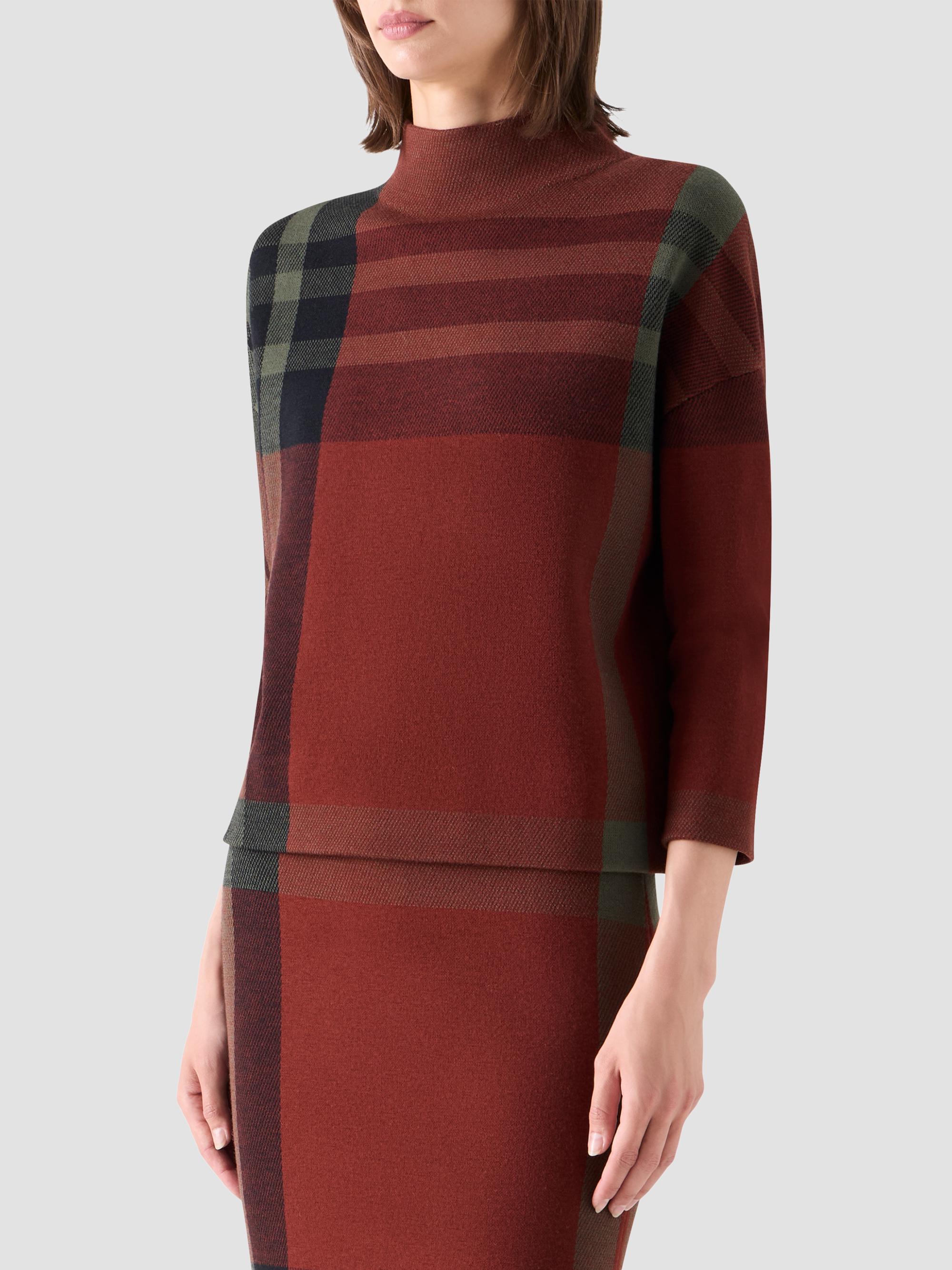 Akris punto Women's Jacquard Check Boxy Sweater - Copper Black | Thumbnail 6
