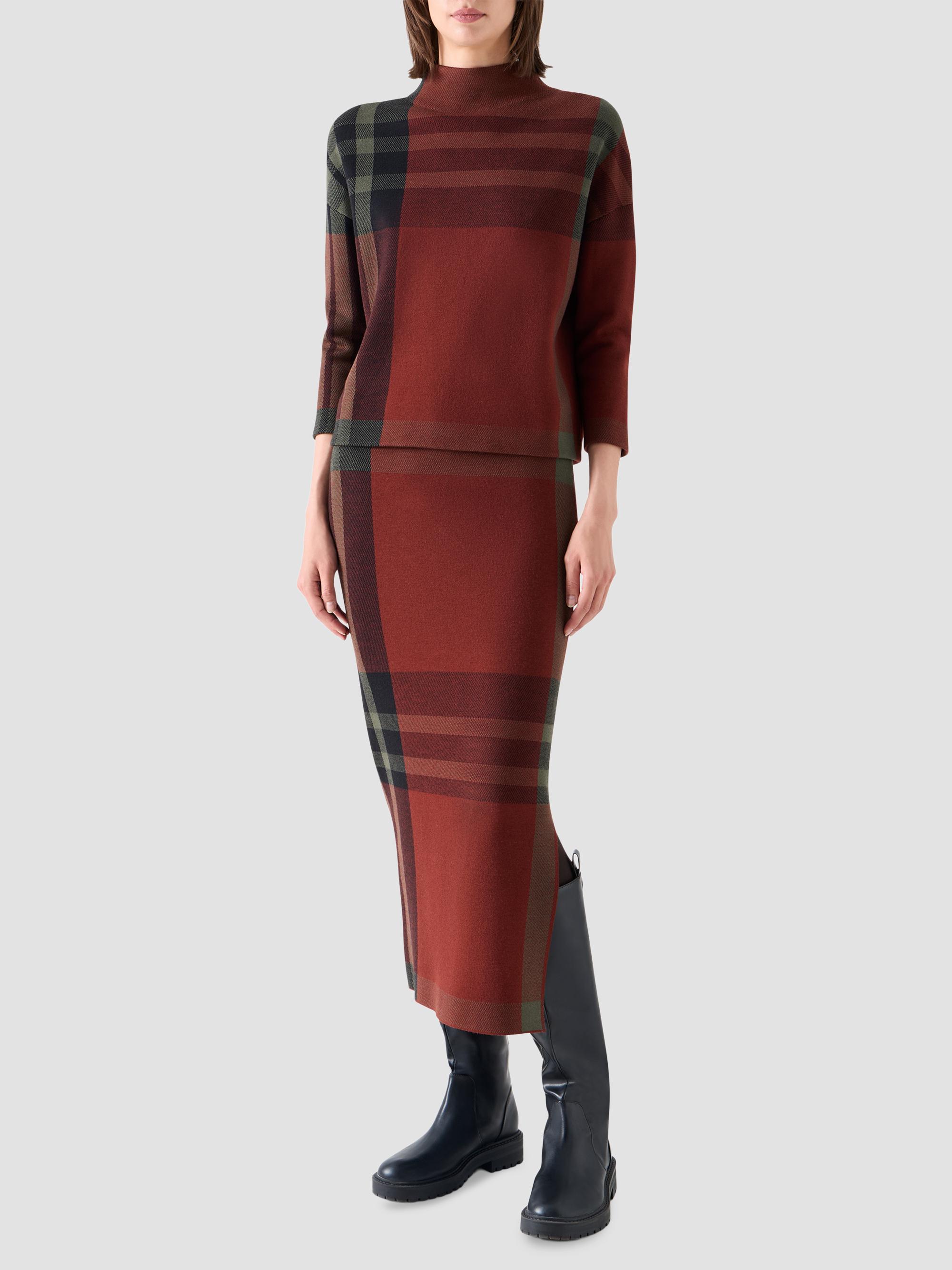 Akris punto Women's Jacquard Check Boxy Sweater - Copper Black | Thumbnail 2