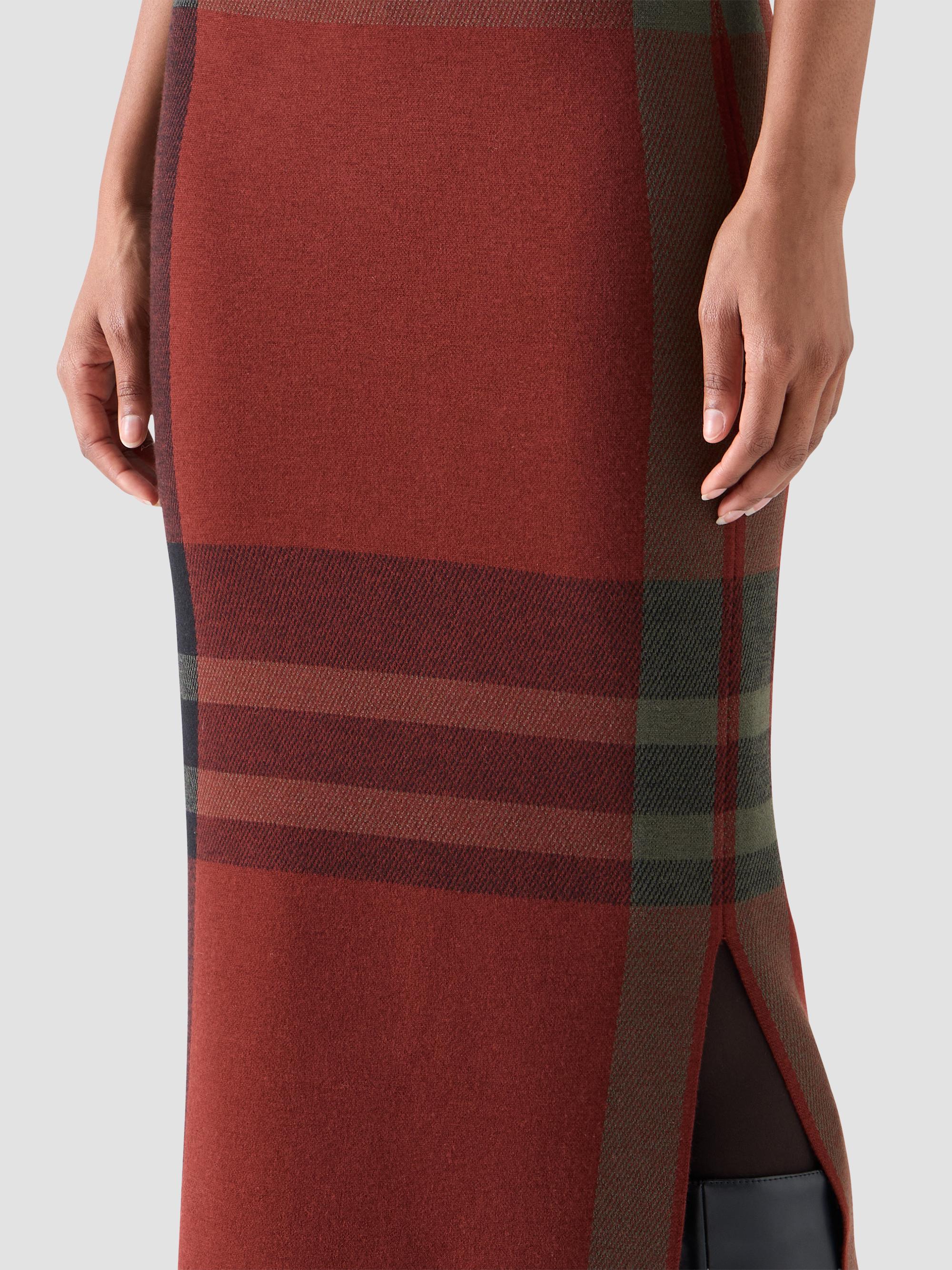 Akris punto Women's Jacquard Check Tube Midi Skirt - Copper Black | Thumbnail 4