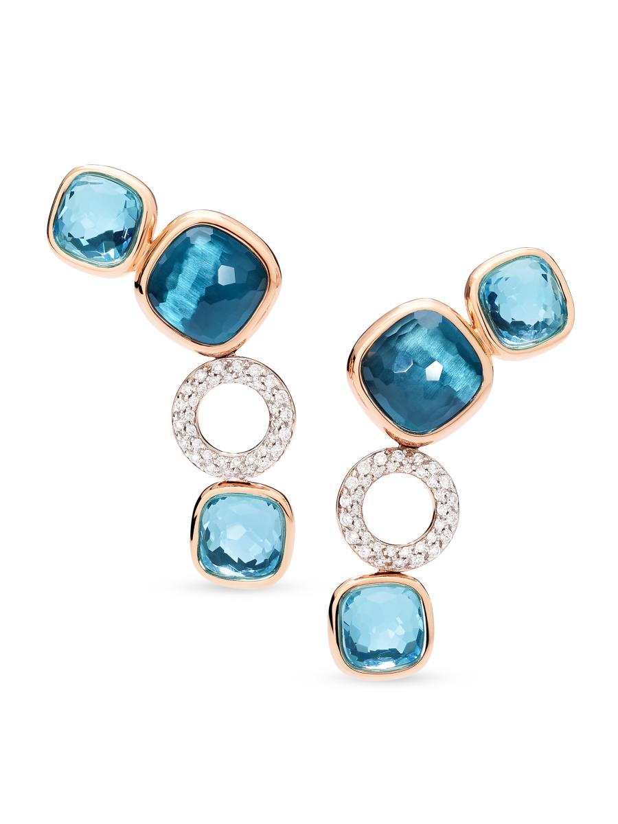 Pomellato Women's Nudo Two-tone 18k Gold & Multi-stone Ear Climbers In Blue