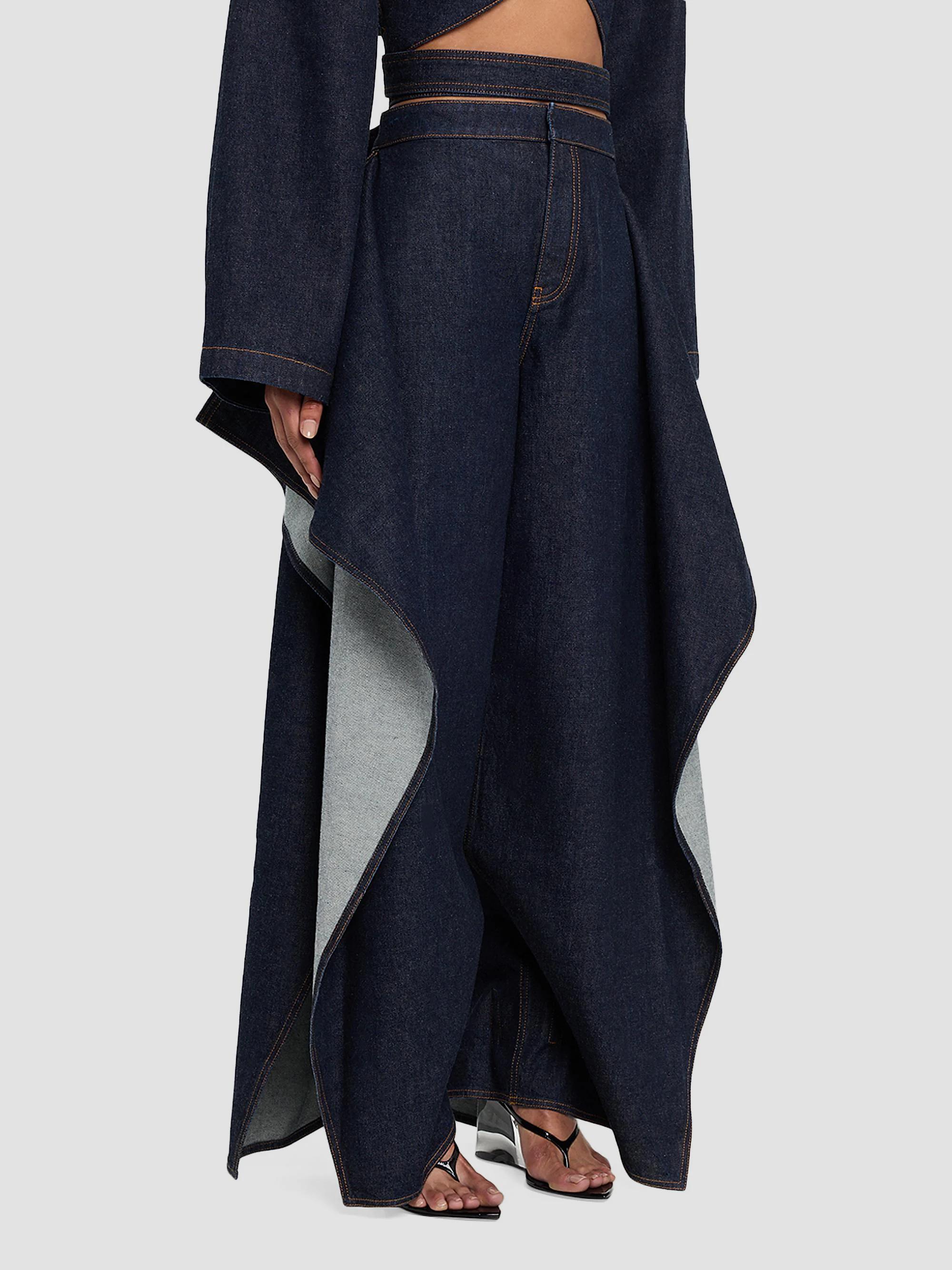 Alaïa Flap Ruffled Wide-Leg Jeans | Saks Fifth Avenue