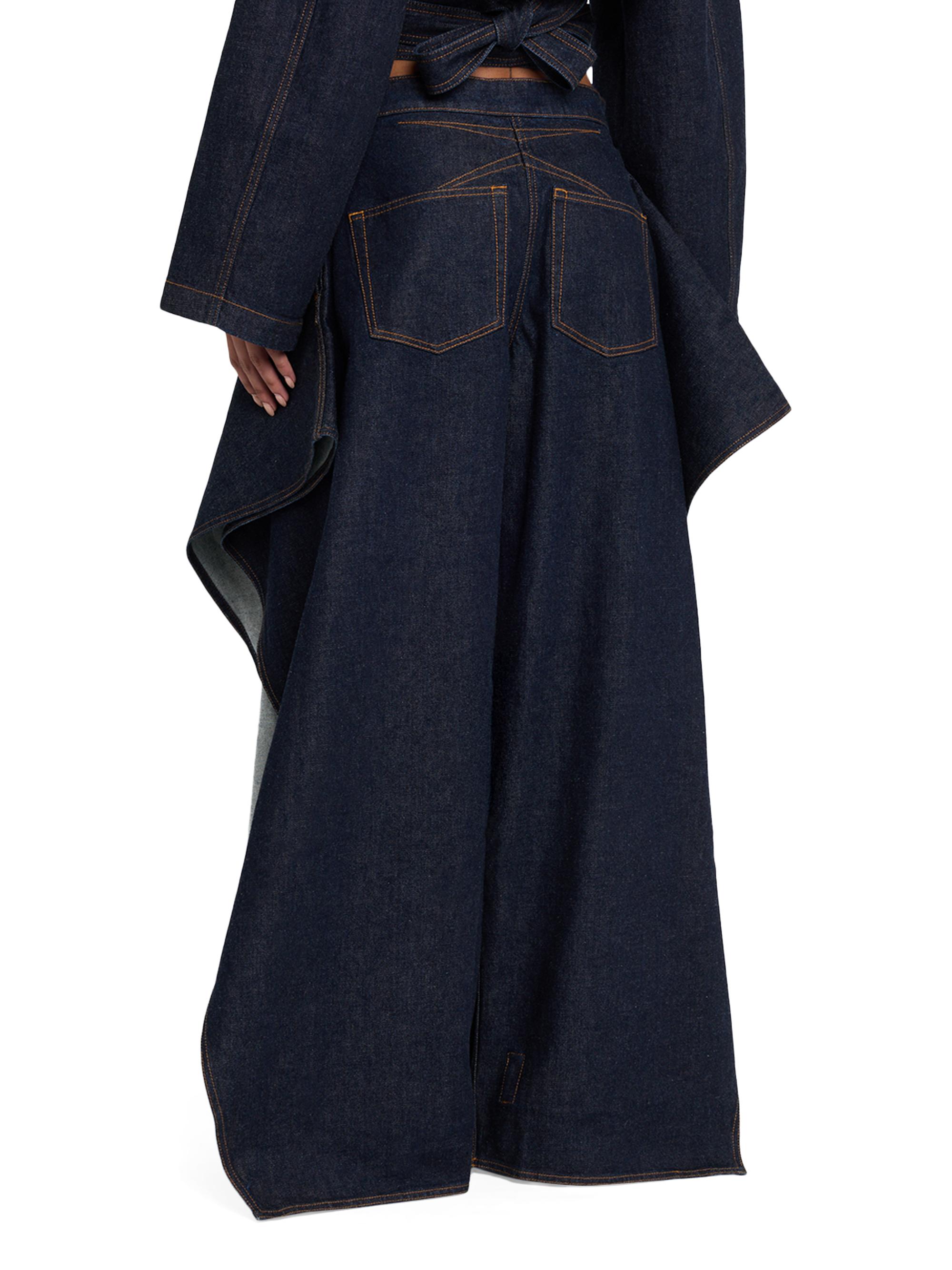 ALAÏA Flap Ruffled Wide-Leg Jeans | Saks Fifth Avenue