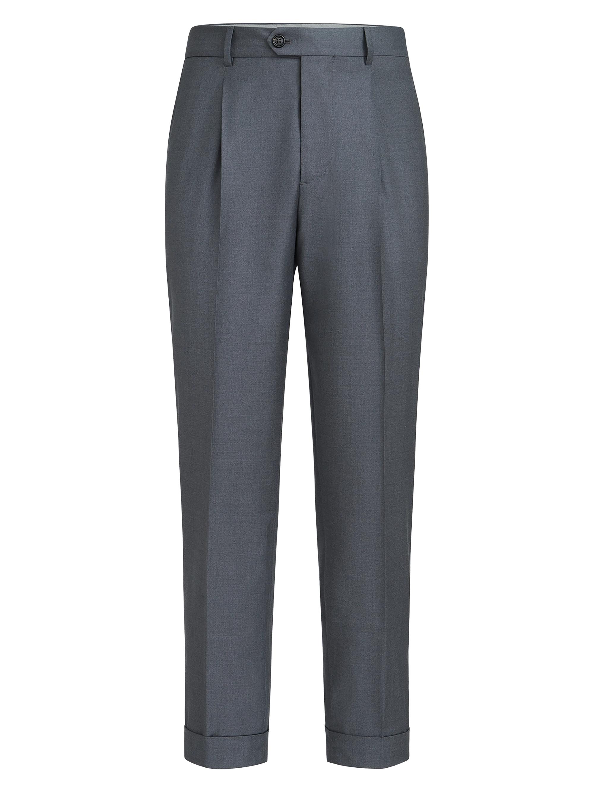 Brunello Cucinelli Men's Super 150s Virgin Wool Four Season Batavia Trousers - Medium Grey