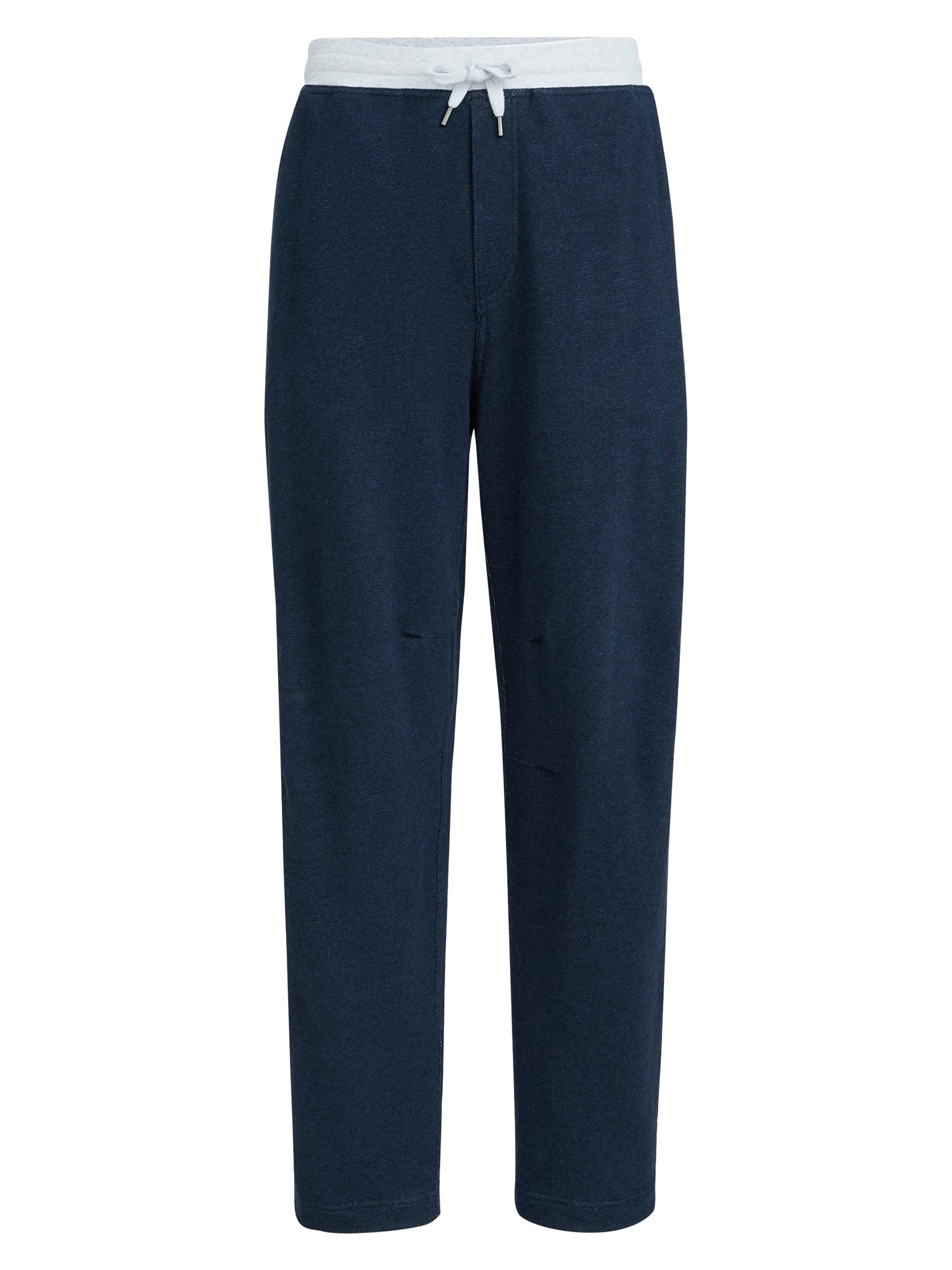 Brunello Cucinelli Men's Cotton and Linen Mélange French Terry Trousers - Navy Blue